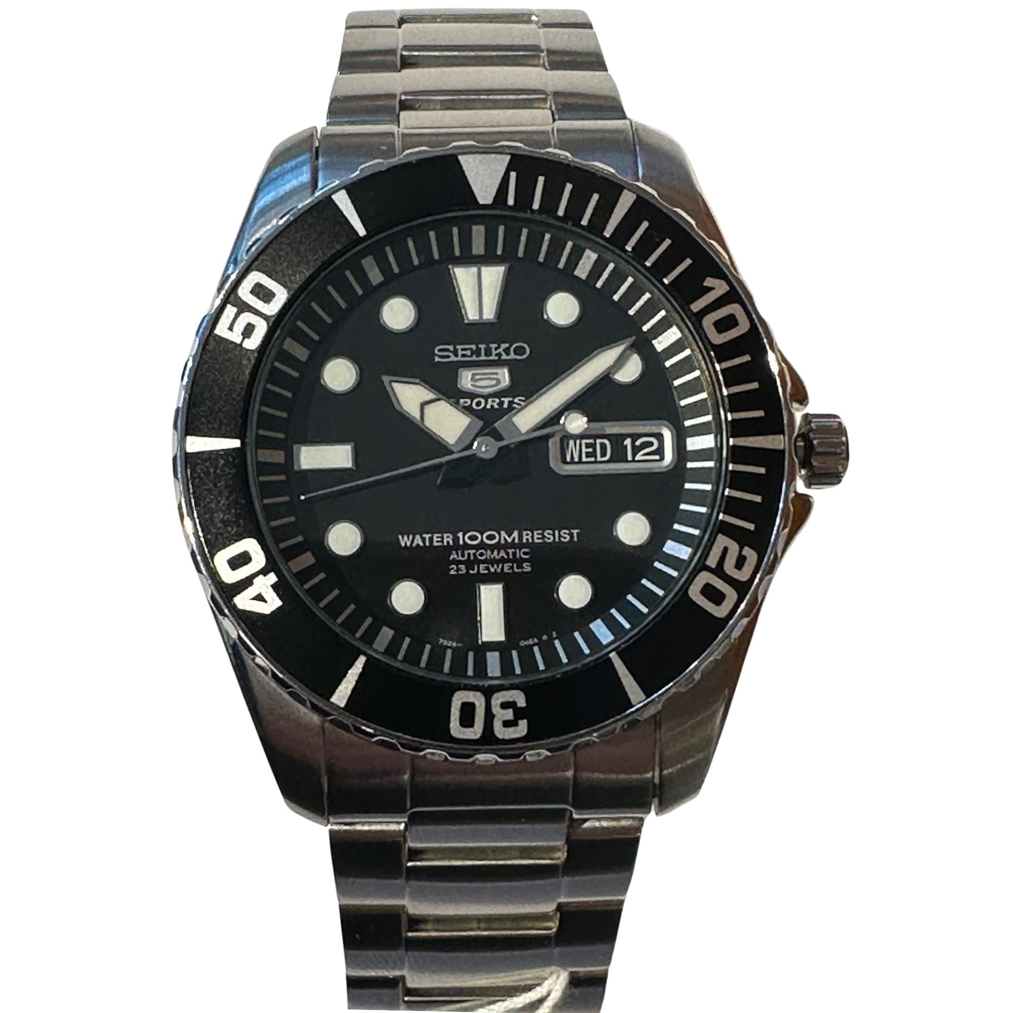 Seiko 5 Sports ‘Sea Urchin’ Automatic Black Dial Stainless Steel Bracelet Men's Watch SNZF17K1