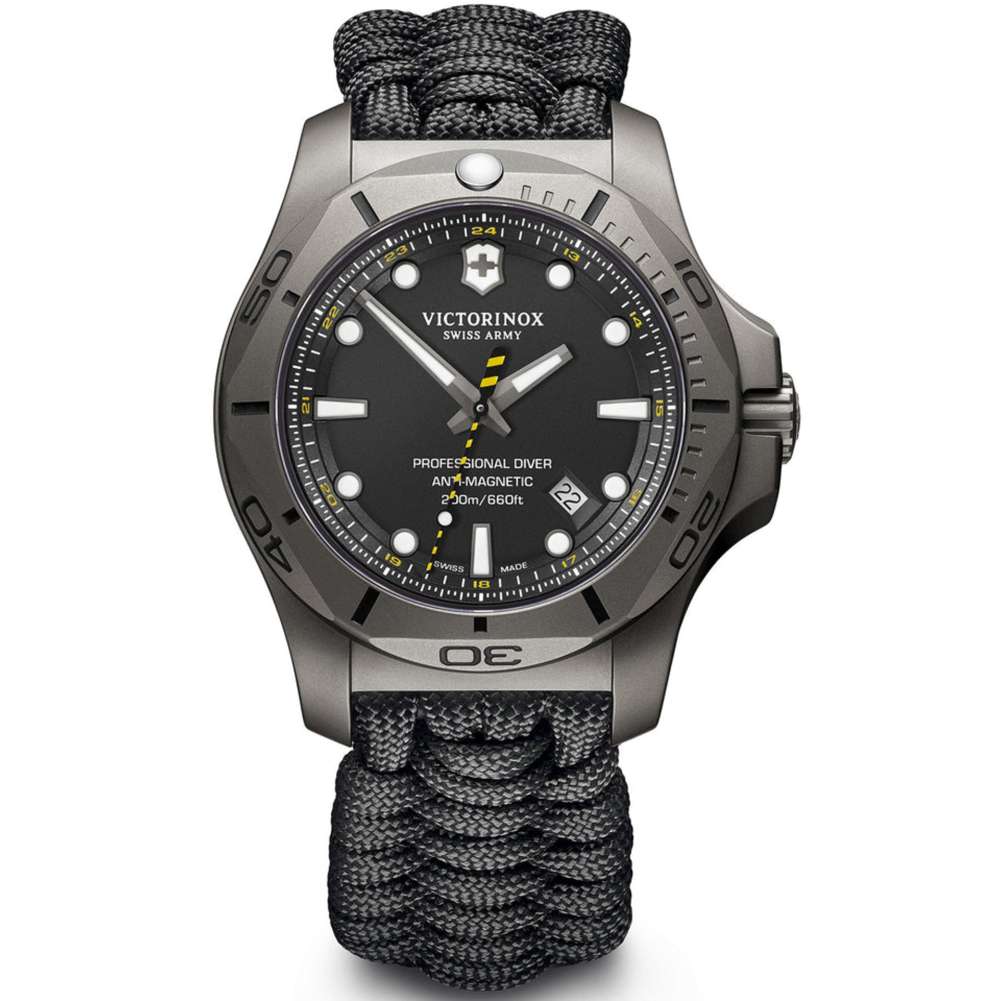 Victorinox I.N.O.X Professional Divers Quartz Black Dial Black Paracord Strap Men's Watch 241812