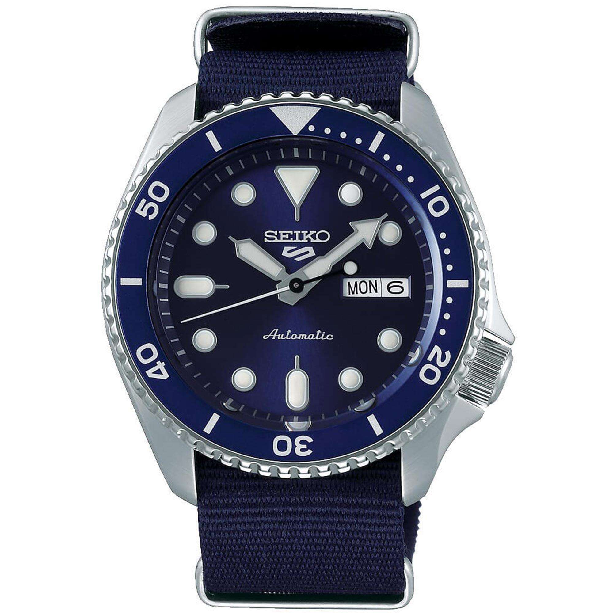 Seiko 5 Sports Blue Dial Canvas Strap Automatic Men's Watch SRPD51K2