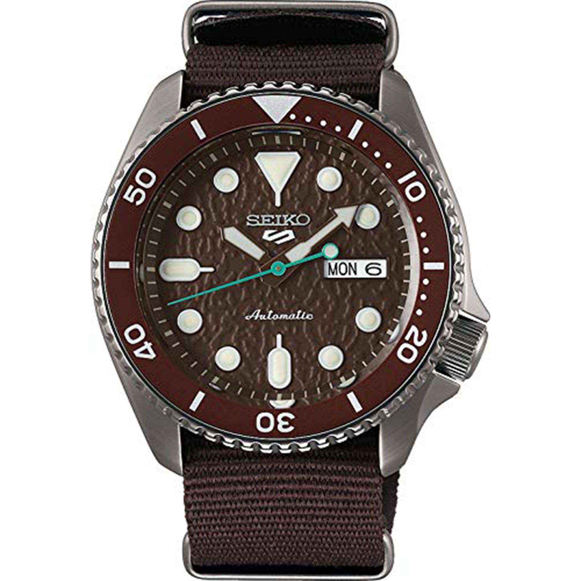 Seiko 5 Sports Stainless Steel Brown Automatic Men's Watch SRPD85K1