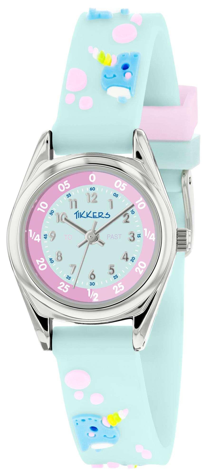 Tikkers Time Teacher Quartz Blue Narwhal Silicone Strap Girls Watch TK0180