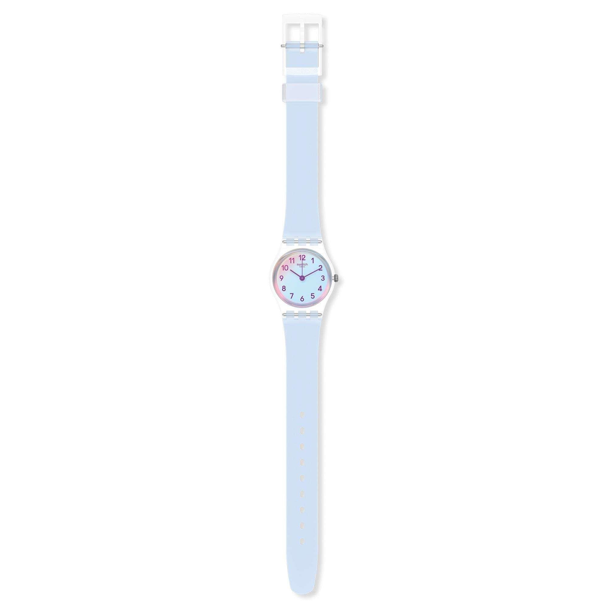 Swatch Casual Blue Quartz Blue Dial Silicone Strap Ladies Watch LK396