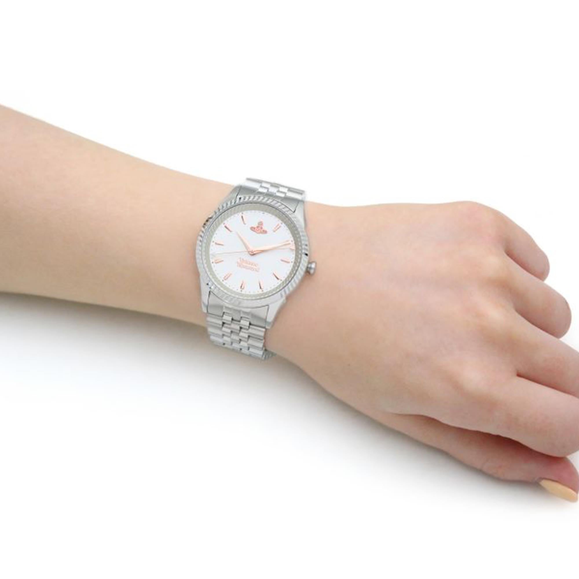 Vivienne Westwood Seymour Quartz Silver Dial Silver Stainless Steel Bracelet Ladies Watch VV240SLSL