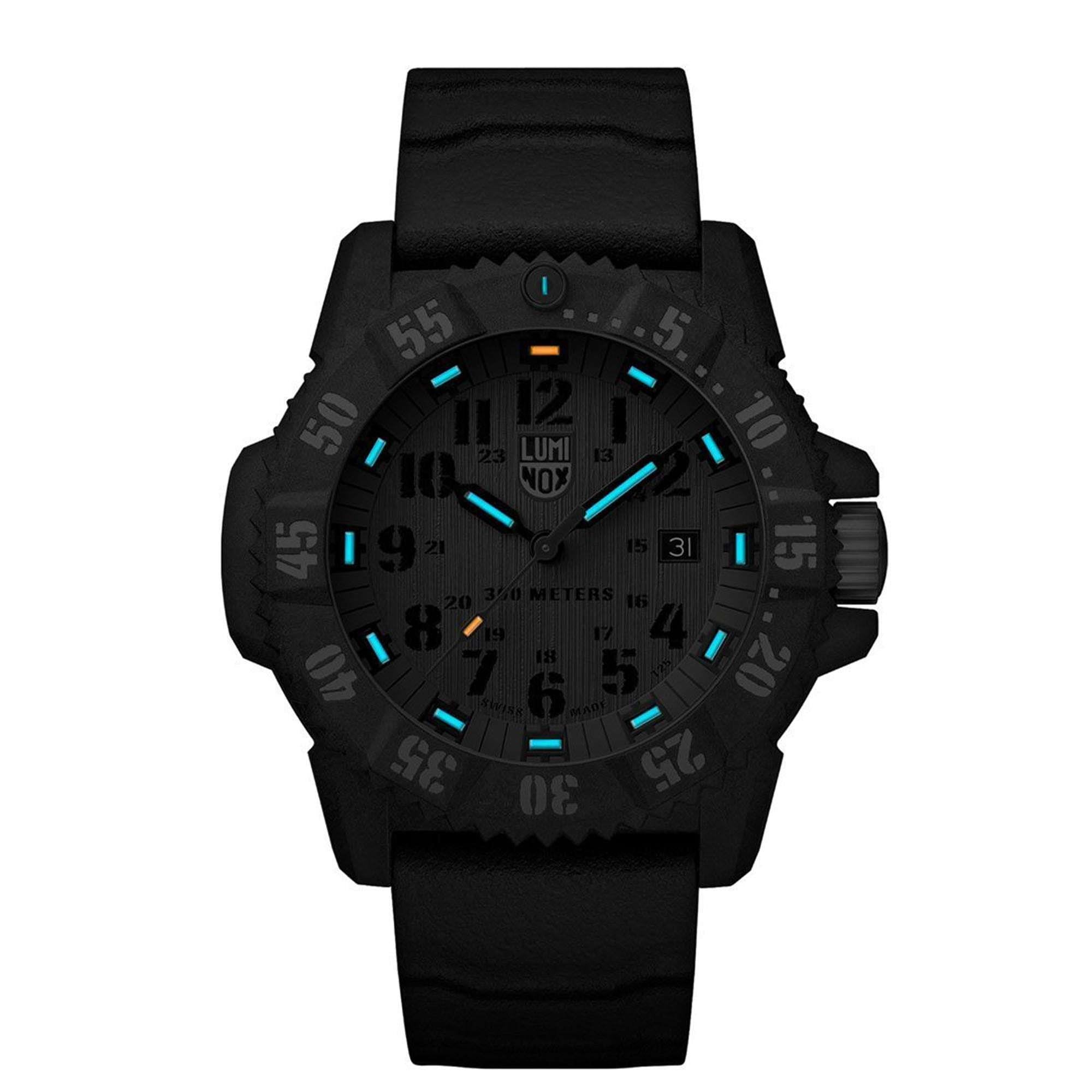 Luminox Master Carbon SEAL Quartz Green Dial Black Rubber Strap Men's Watch XS.3813