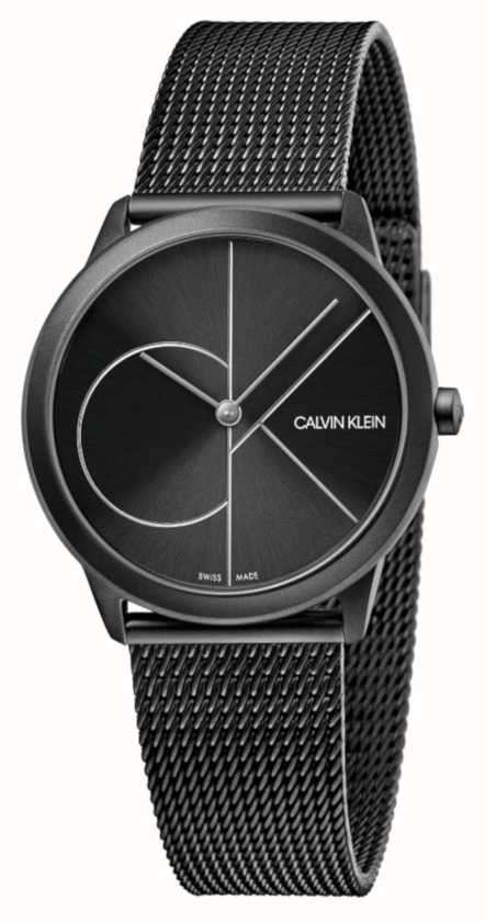Calvin Klein Minimal Quartz Black Dial Milanese Stainless Steel Bracelet Ladies Watch K3M5245X