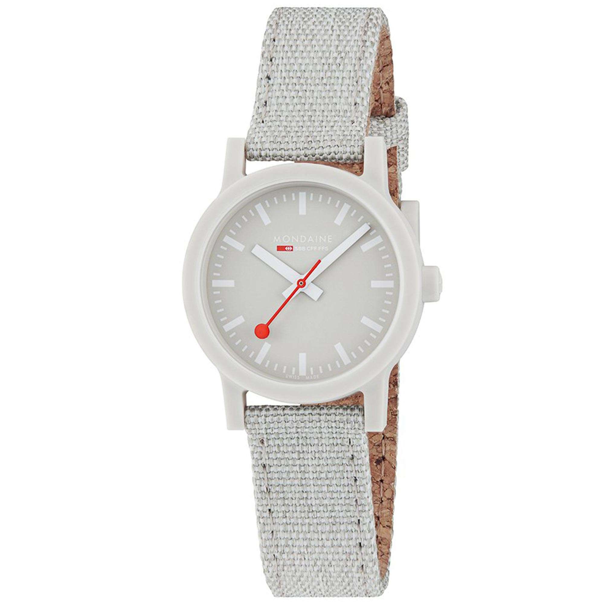 Mondaine Essence Quartz Grey Dial Grey Textile Strap Ladies Watch MS1.32170.LK