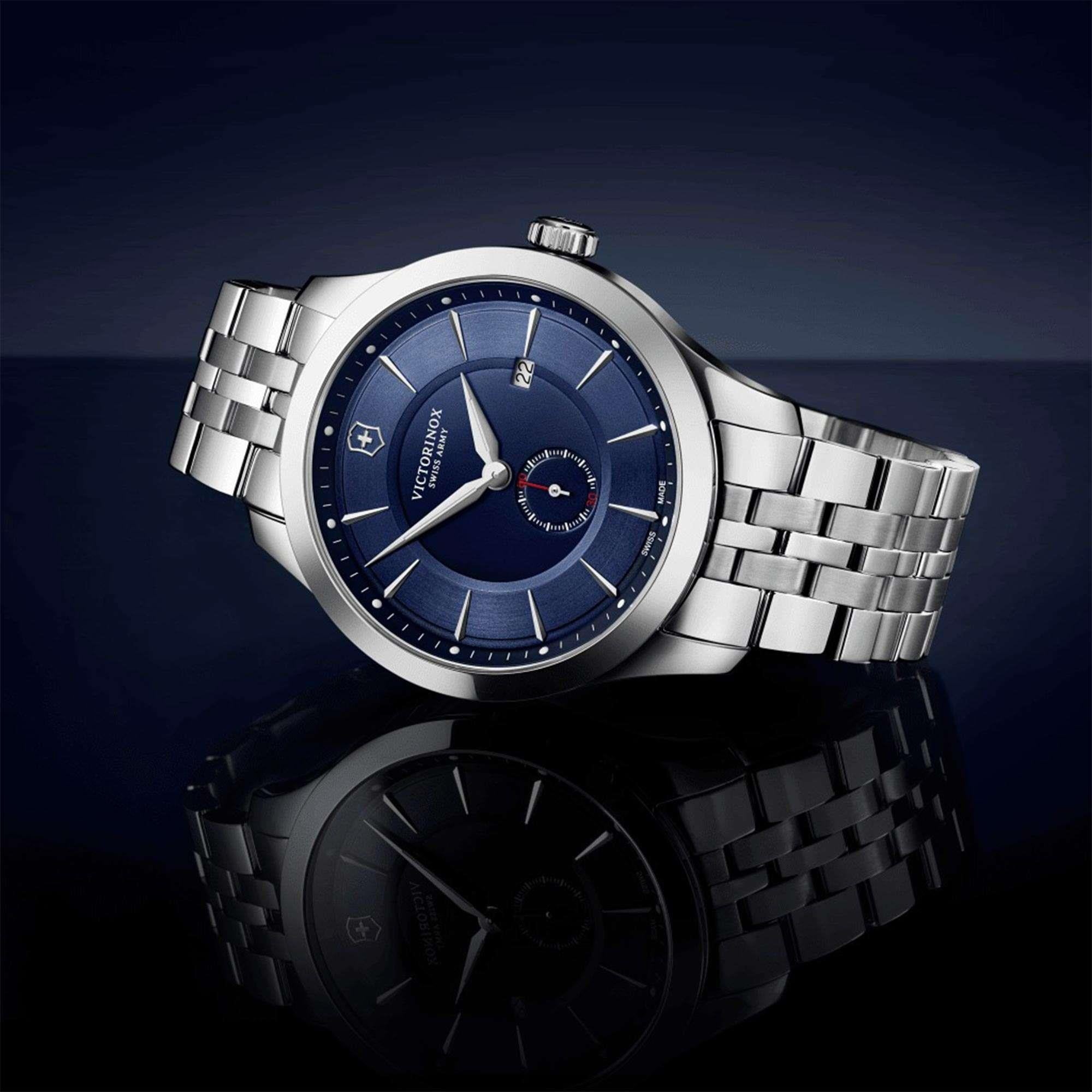 Victorinox Swiss Army Alliance Blue Dial Silver Stainless Steel Bracelet Men's Watch 241763.1