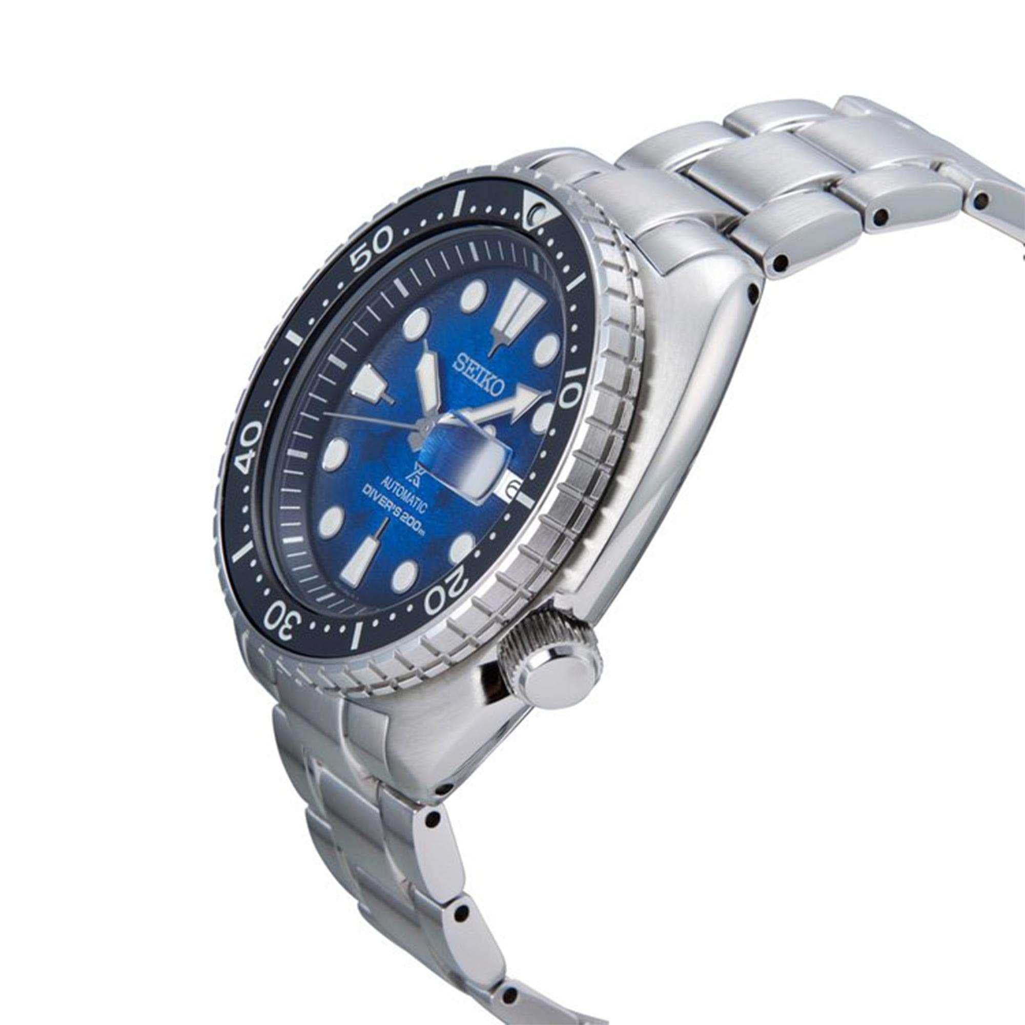 Seiko Prospex Save The Ocean 'King Turtle' Automatic Blue Dial Stainless Steel Bracelet Men's Watch SRPE39K1