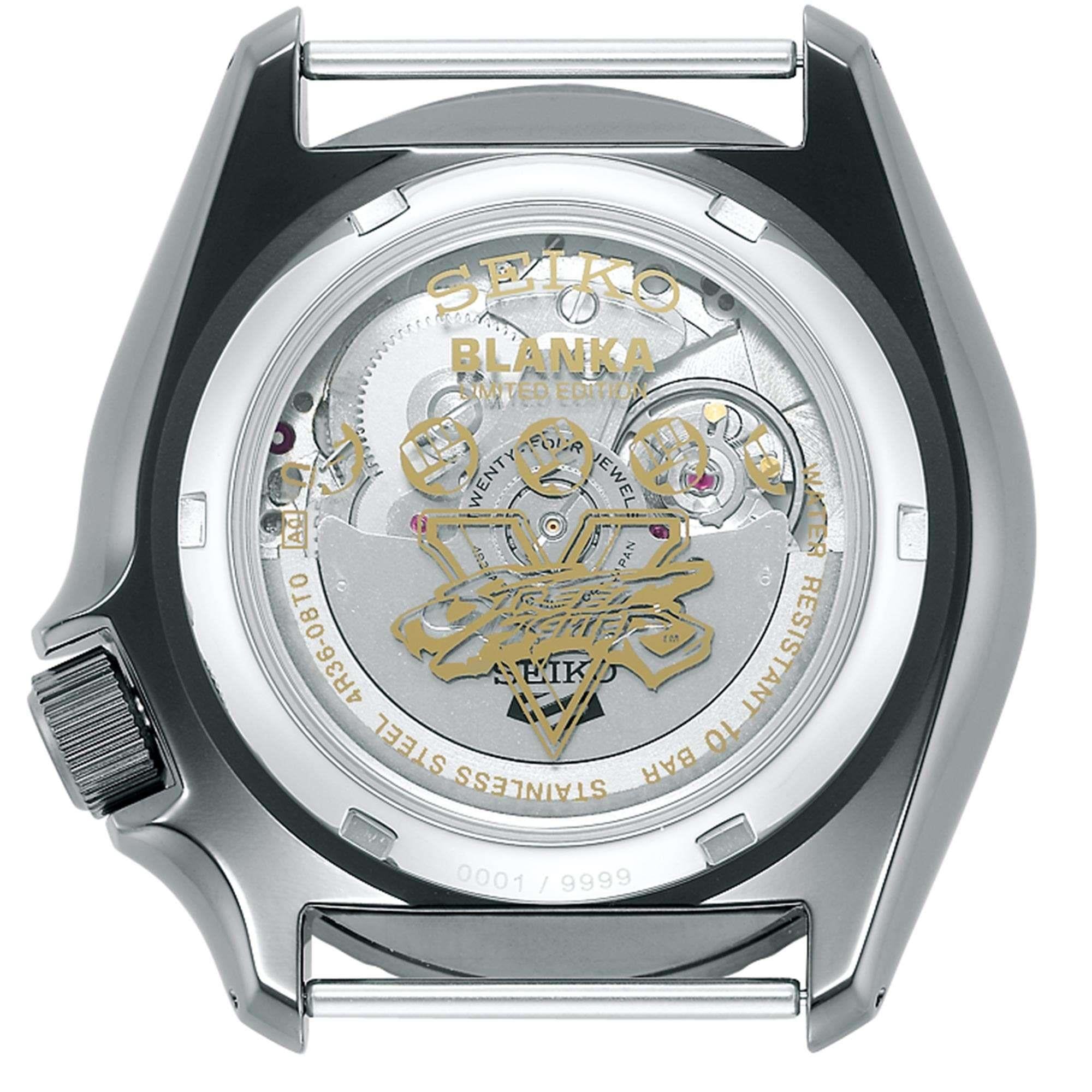 Seiko 5 Sports Street Fighter Blanka Green Dial Green Strap Automatic SRPF23K1