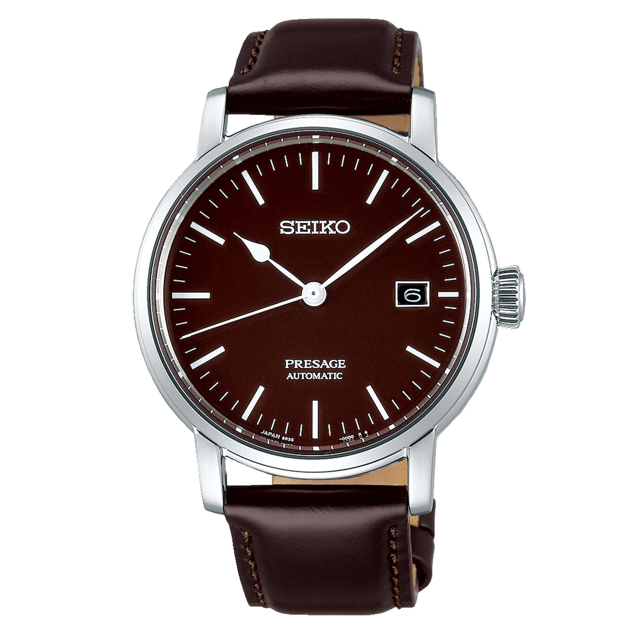 Seiko Presage Riki Watanabe Automatic Brown Dial Leather Strap Men's Watch SPB115J1
