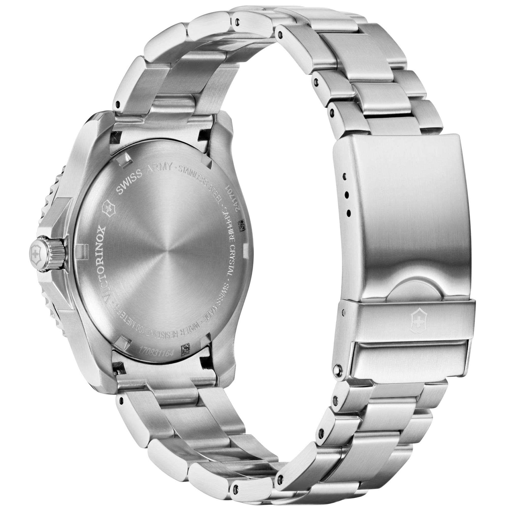Victorinox Maverick Quartz Black Dial Silver Steel Ladies Watch 241701
