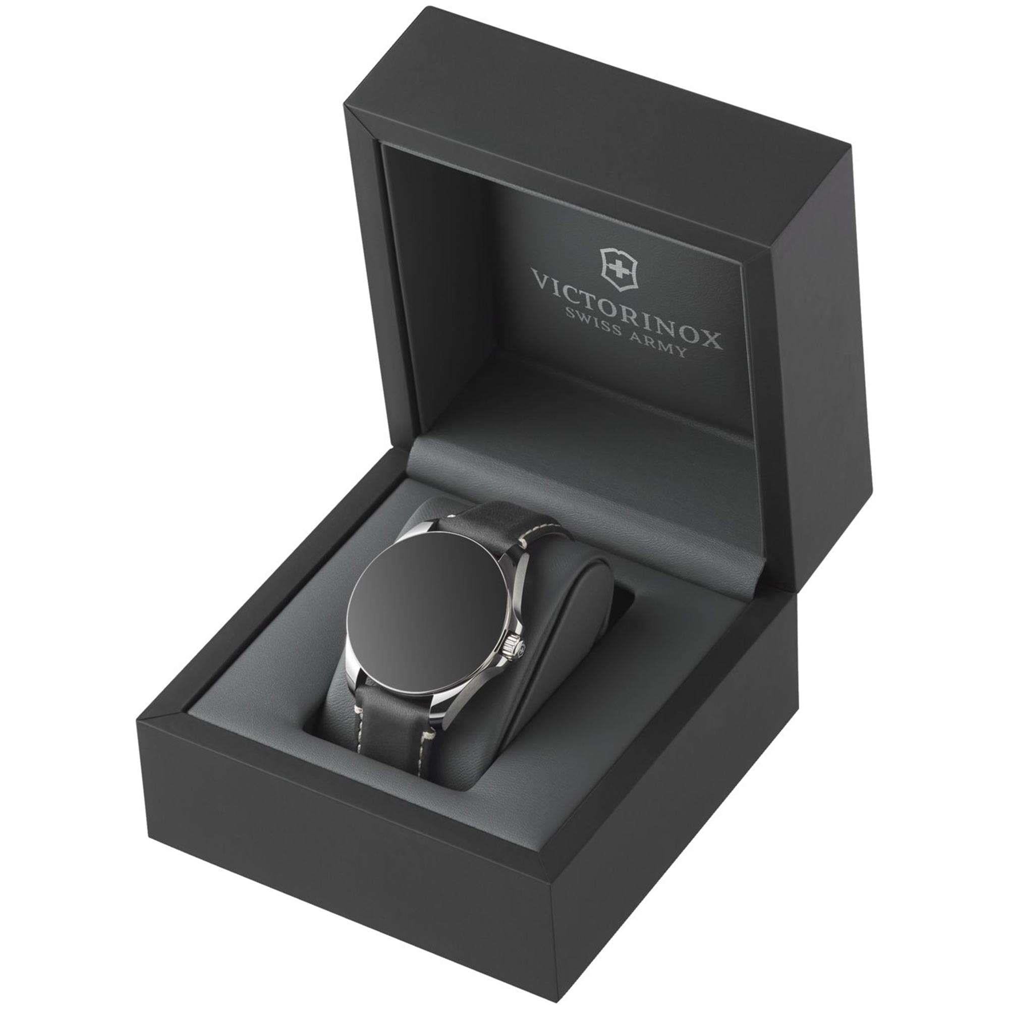 Victorinox Fieldforce Quartz White Dial Black Leather Strap Men's Watch 241847