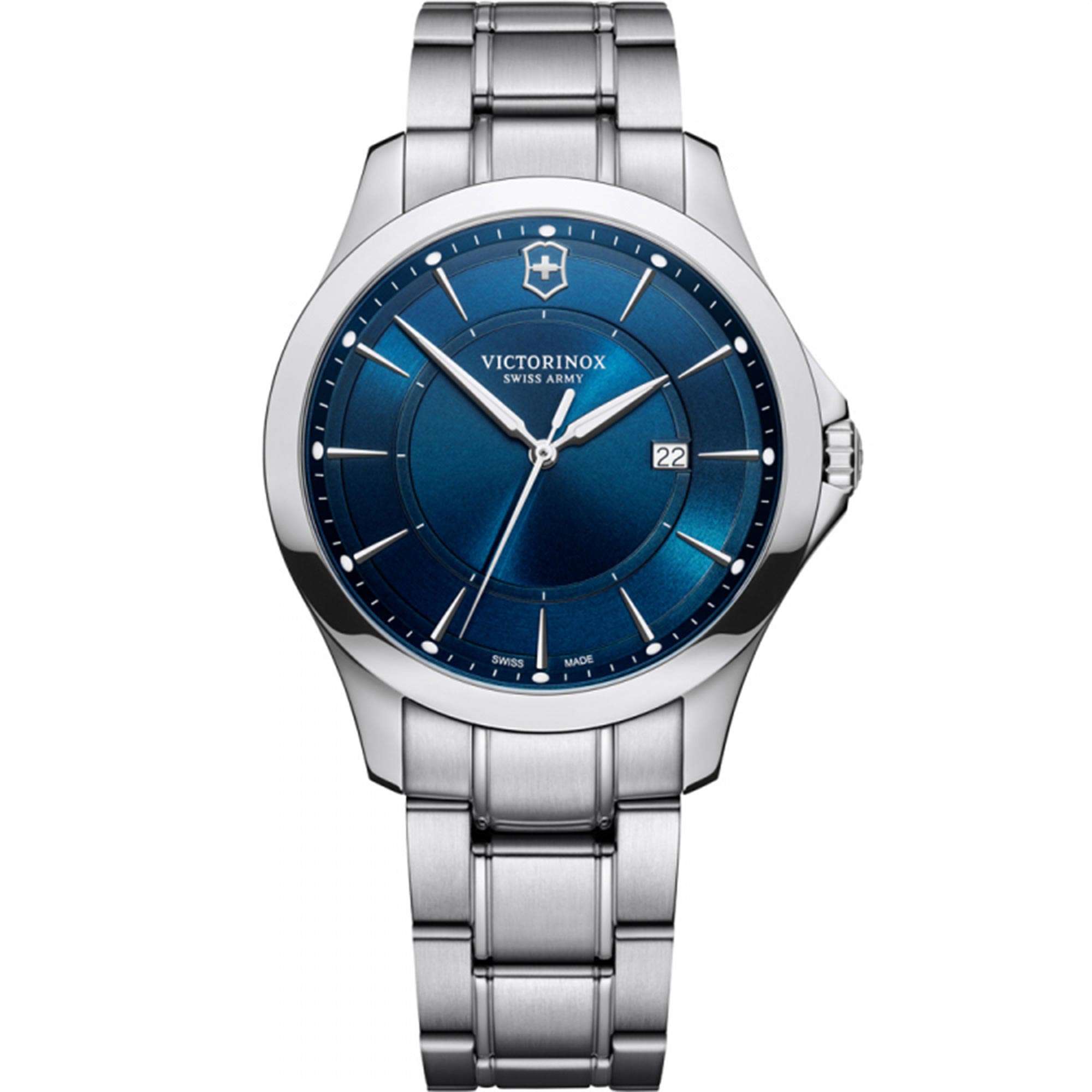 Victorinox Alliance Quartz Blue Dial Silver Stainless Steel Bracelet Men's Watch 241910