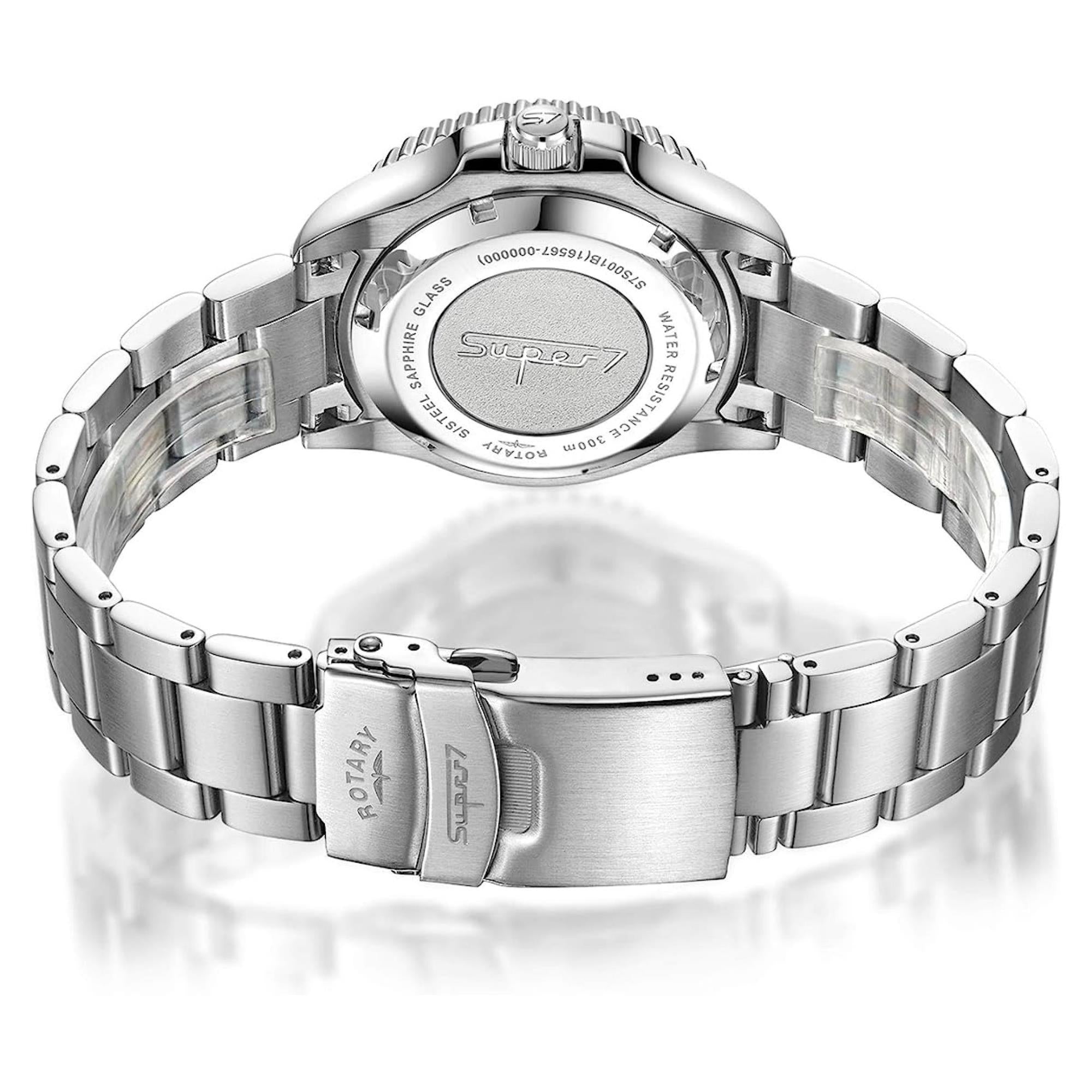 Rotary Super 7 SCUBA 'Hulk' Automatic Green Dial Silver Stainless Steel Bracelet Men's Dive Watch S7S003B