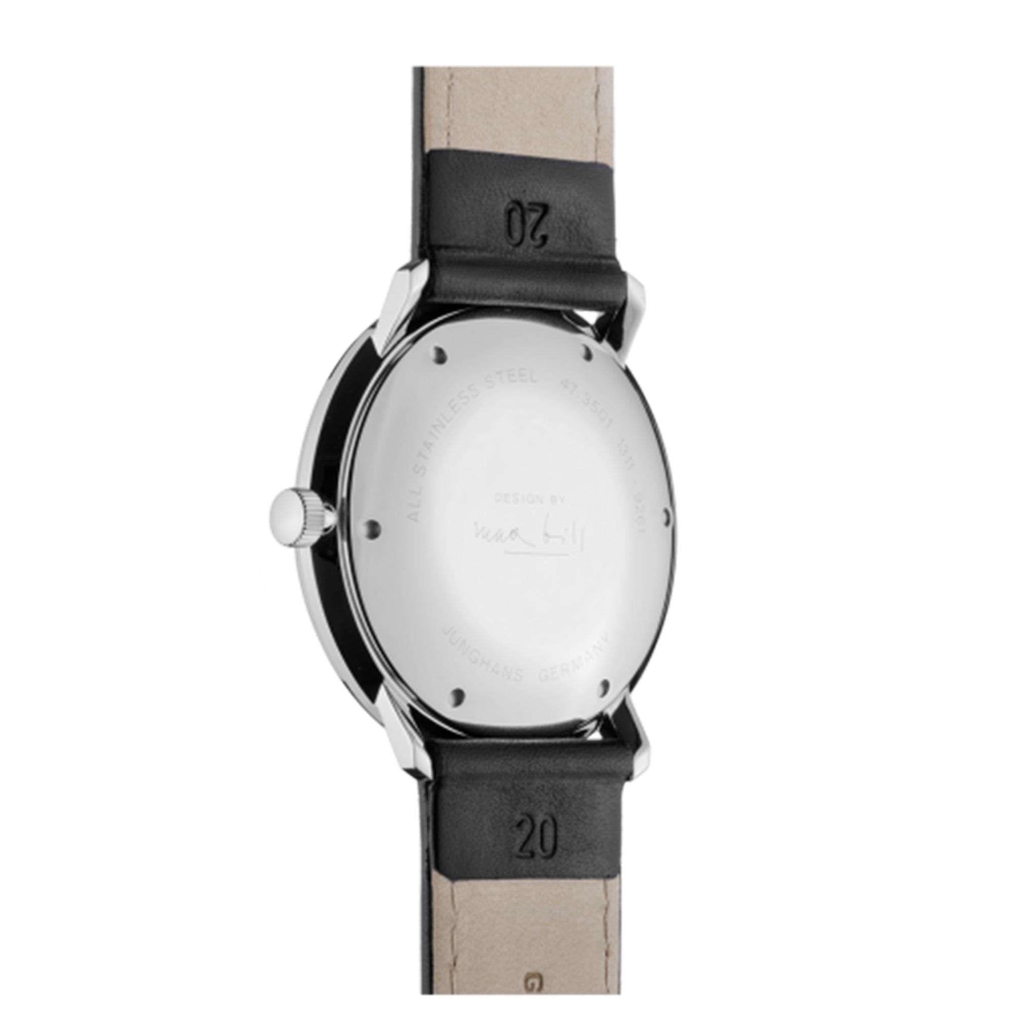 Junghans Max Bill Automatic 027/4701.02 Black Dial Leather Strap Men's Watch