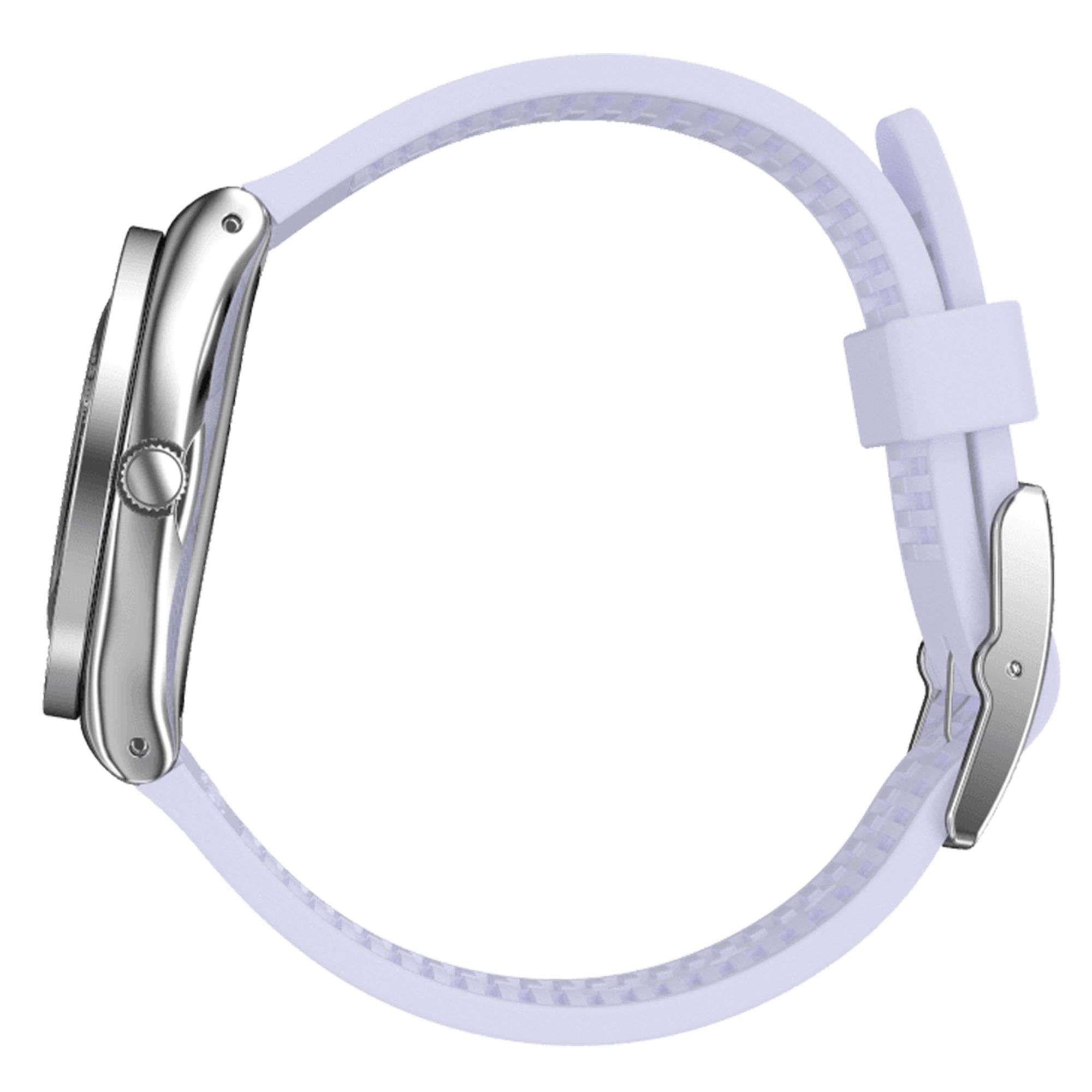 Swatch Lovely Lilac Quartz Grey Dial Purple Silicone Strap Ladies Watch YLS216