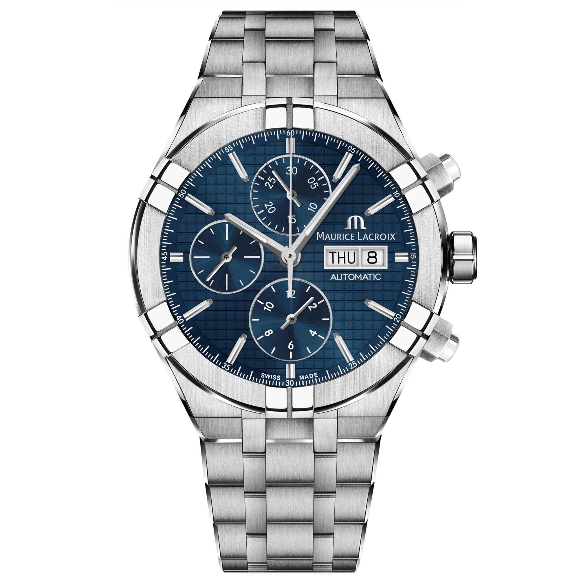 Maurice Lacroix Aikon Automatic Blue Dial Silver Stainless Steel Men's Watch AI6038-SS002-430-1