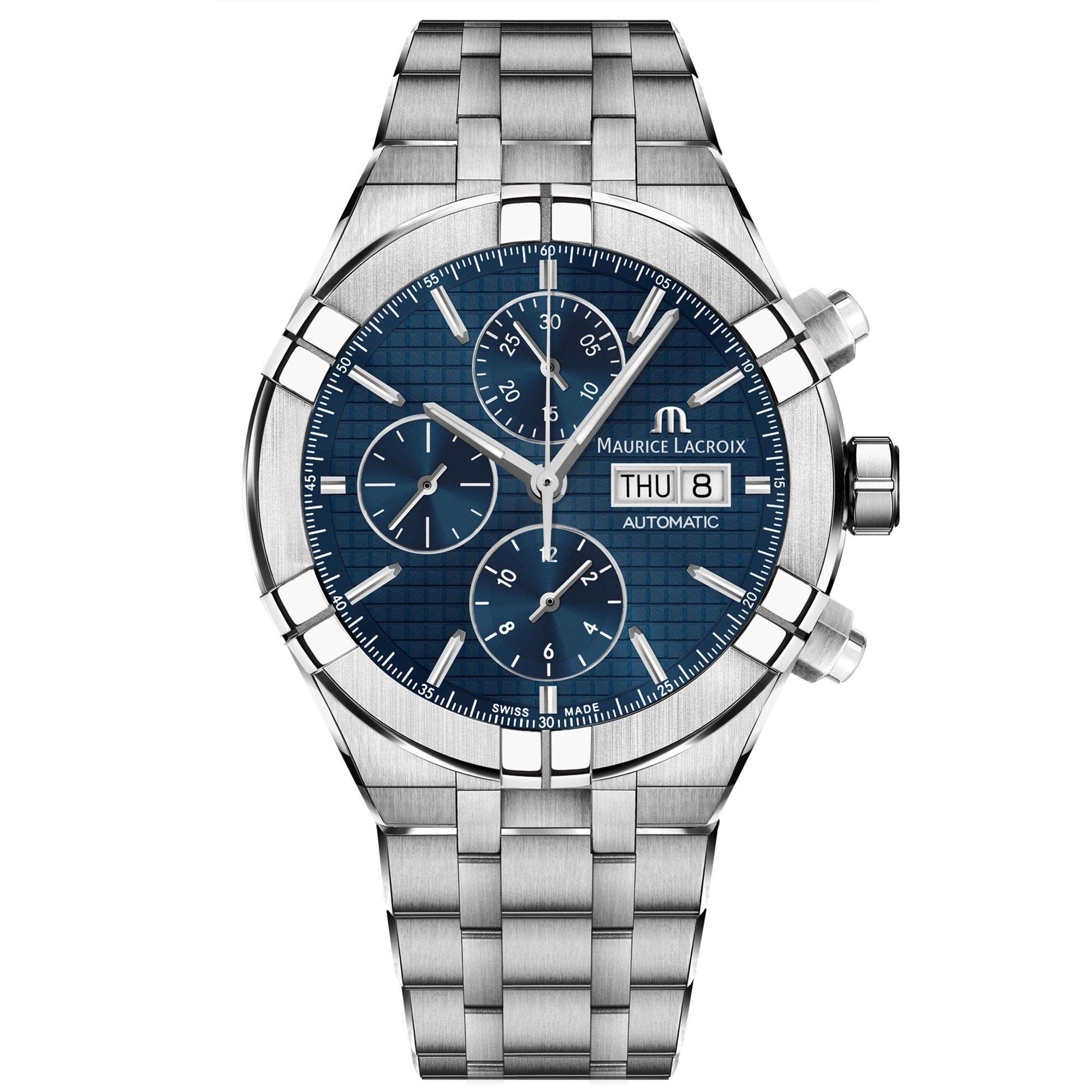 Maurice Lacroix Aikon Automatic Blue Dial Silver Stainless Steel Men's Watch AI6038-SS002-430-1