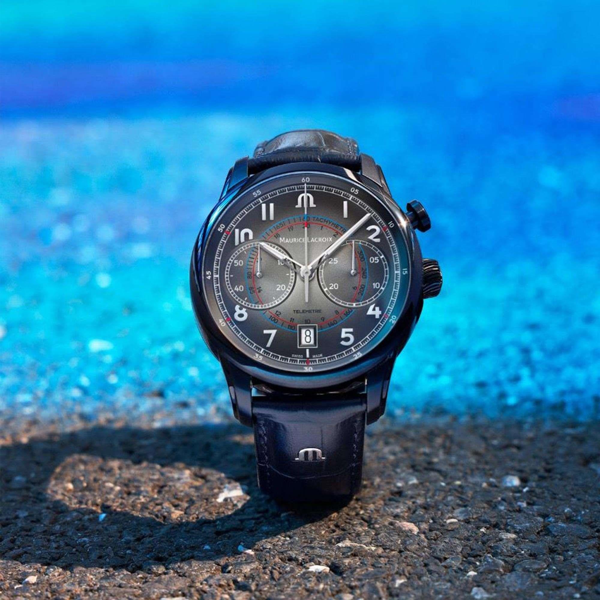 Maurice Lacroix Pontos Chronograph Monopusher Automatic Black Dial Watch PT6428-DLB01-320-2