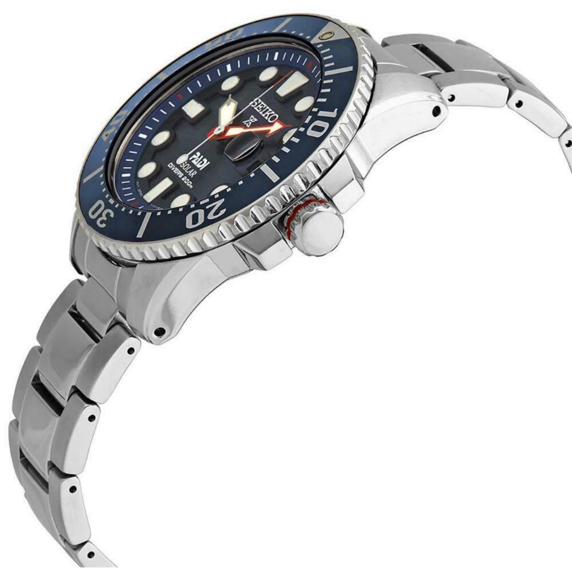 Seiko Prospex Special Edition PADI Solar Blue Dial Steel Bracelet Men's Watch SNE549P1