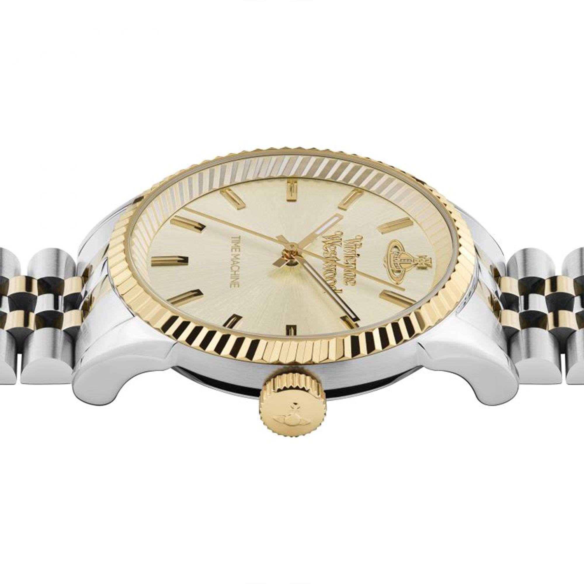 Vivienne Westwood Seymour Quartz Champagne Dial Two Tone Stainless Steel Bracelet Men's Watch VV242CMSG