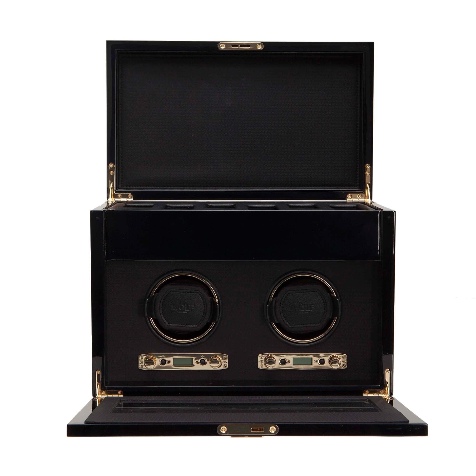 WOLF Savoy Burl Double Watch Winder 454610