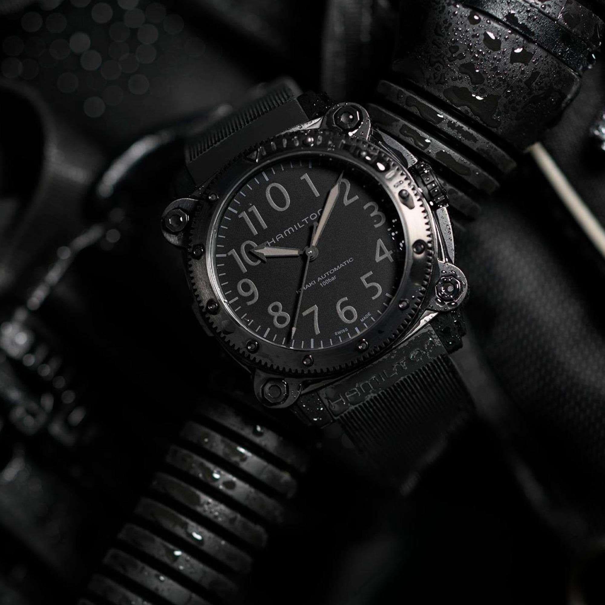 Hamilton Khaki Navy BeLOWZERO Black Dial Rubber Auto Watch H78505330