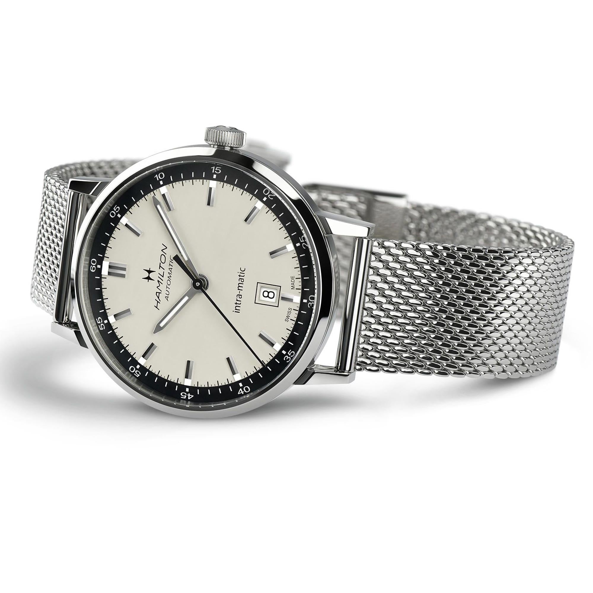 Hamilton American Classic 40mm White Dial Steel Mens Automatic Watch H38425120