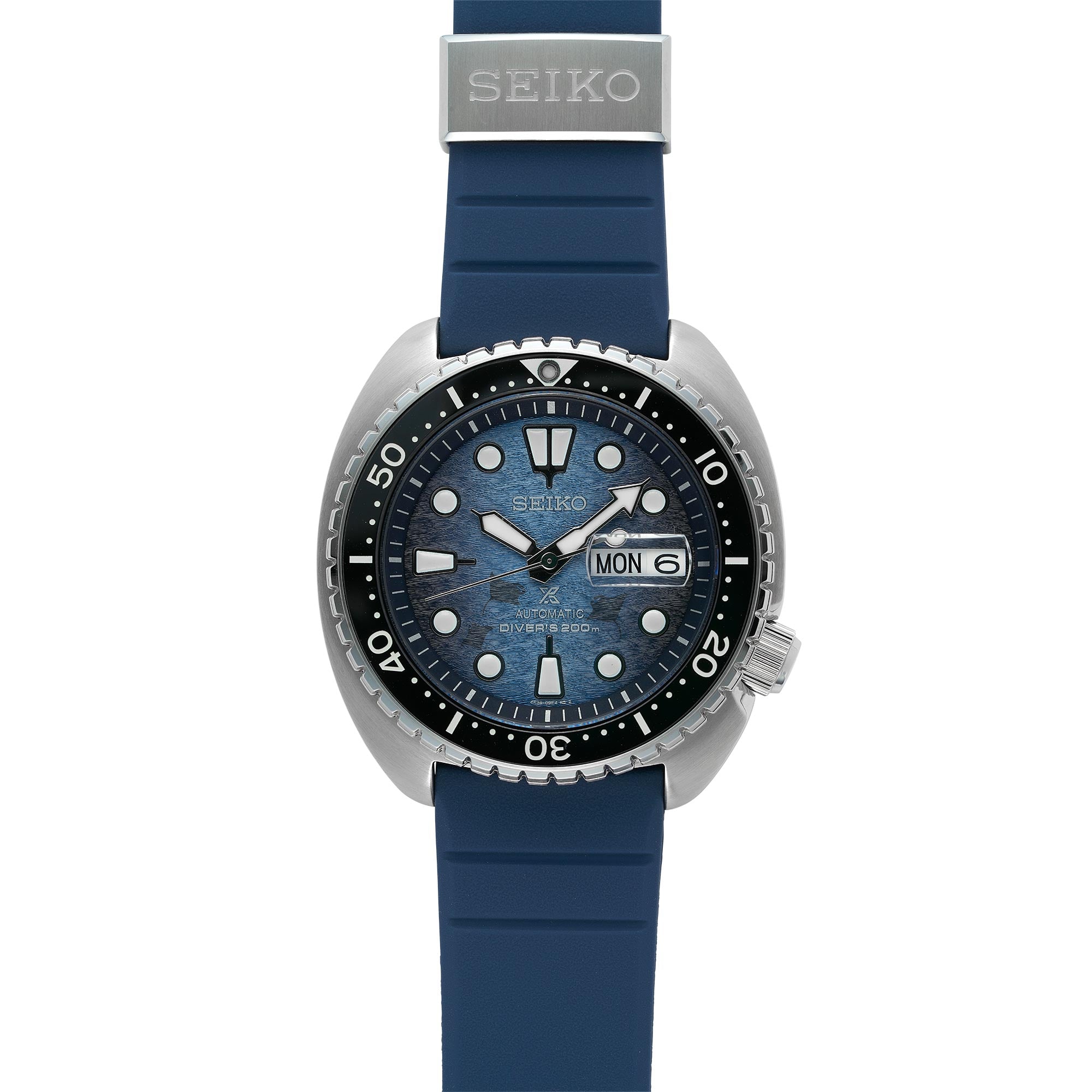 Seiko Prospex Save The Ocean 'King Turtle' Automatic Blue Dial Silicone Strap Men's Watch SRPF77K1