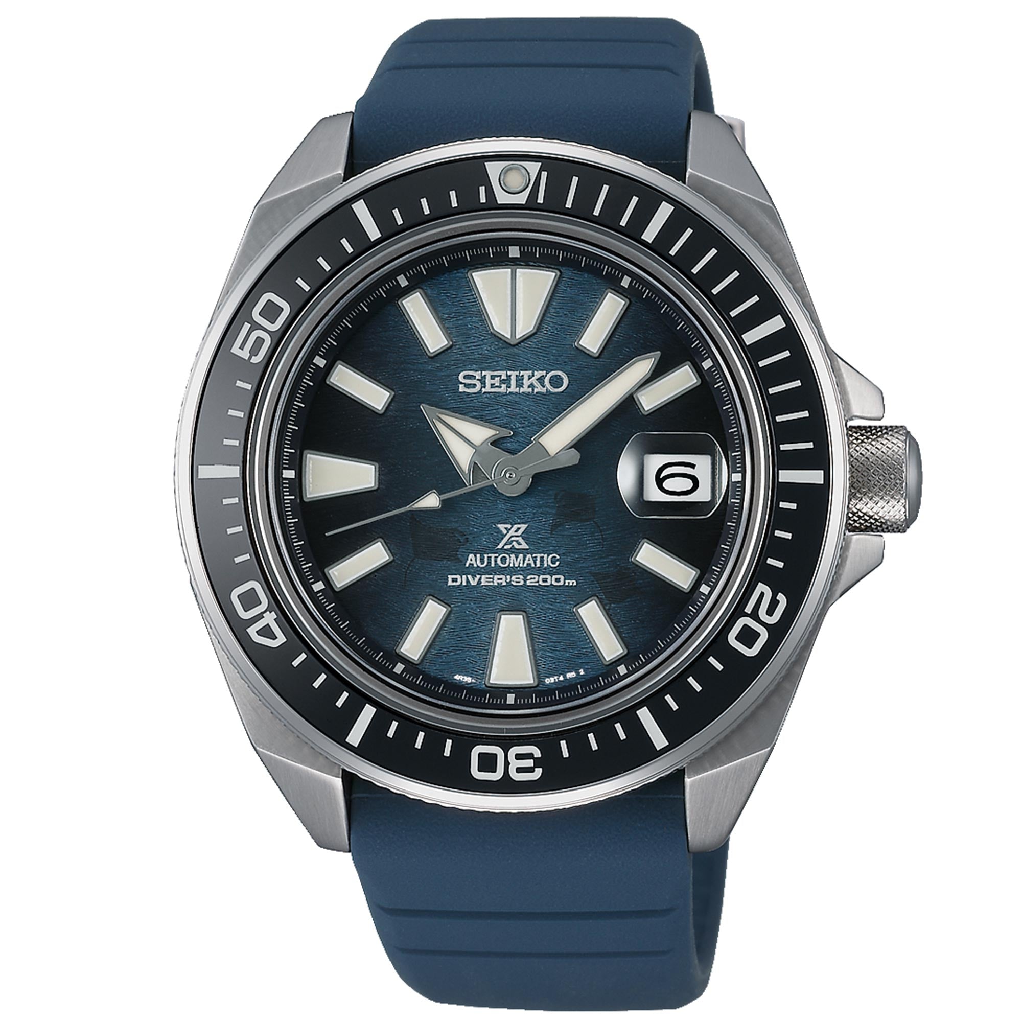 Seiko Prospex Save The Ocean 'King Samurai' Automatic Blue Dial Silicone Strap Men's Watch SRPF79K1
