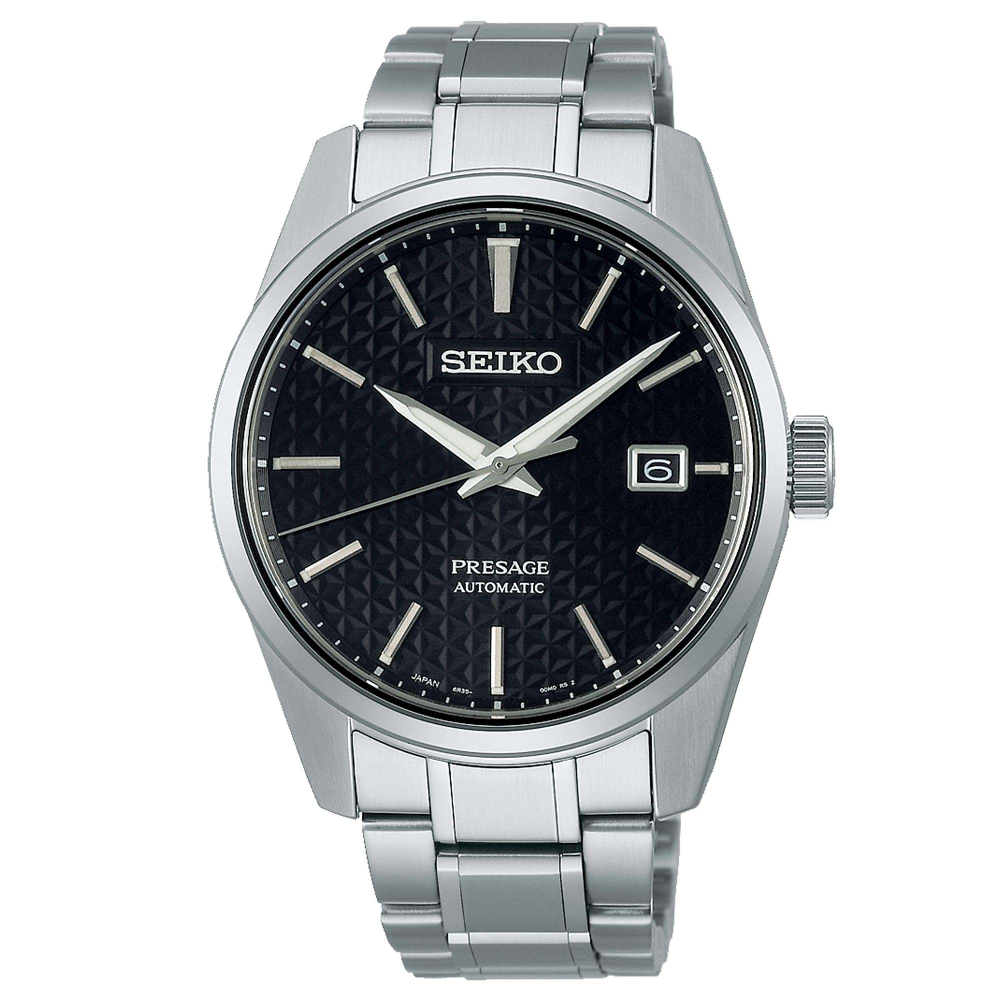Seiko Presage Sharp Edge Series Automatic Black Dial Silver Stainless Steel Men's Watch SPB203J1