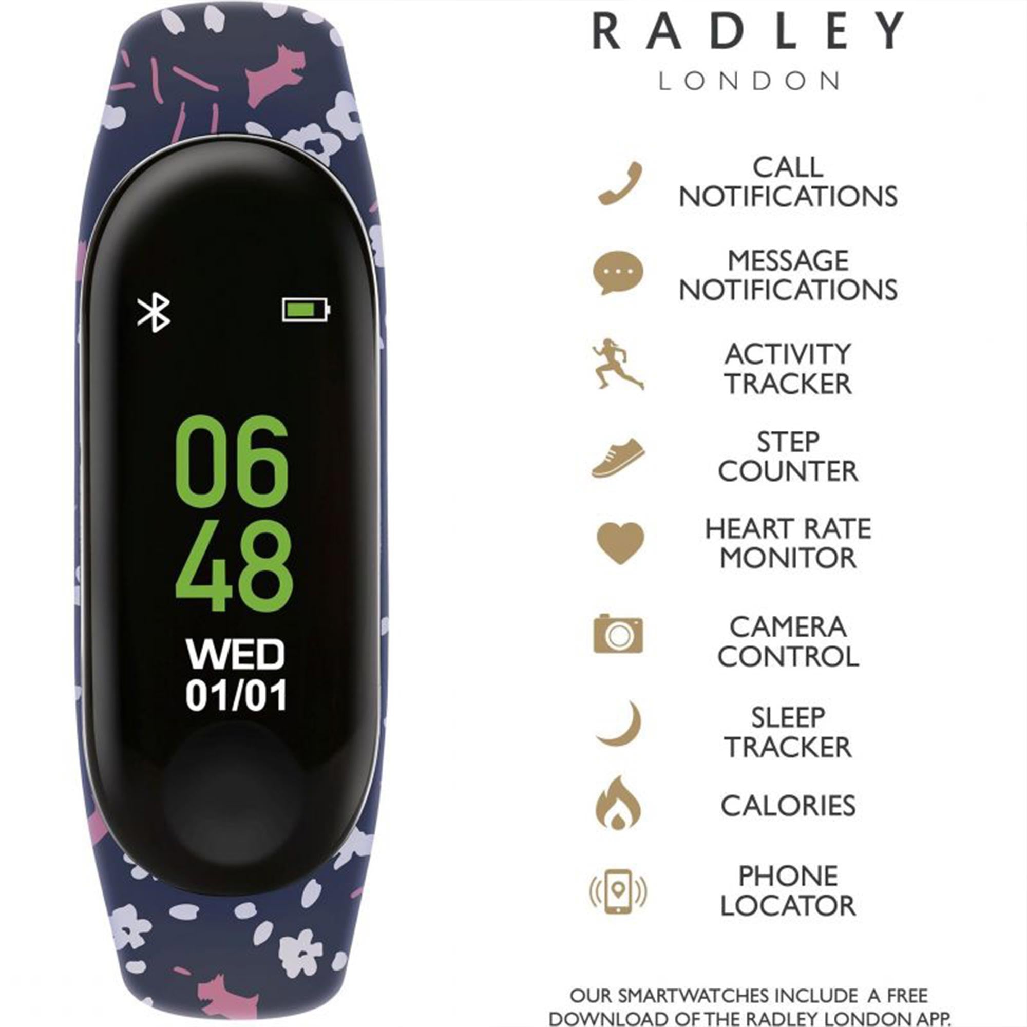 Radley Series 01 Quartz Digital Dial Navy Rubber Strap Ladies Smartwatch RYS01-2002