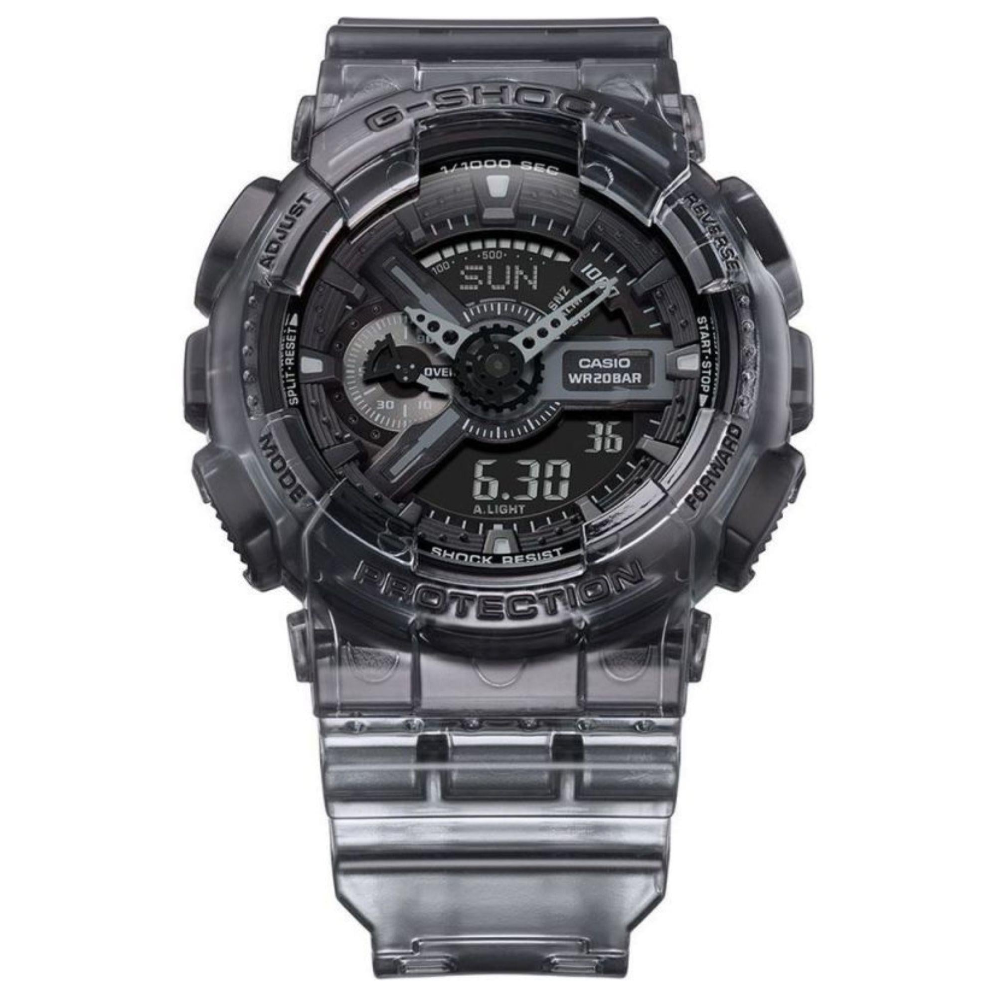 Casio G-Shock Skeleton Series Digital Grey Dial Resin Bracelet Mens Watch GA-110SKE-8AER