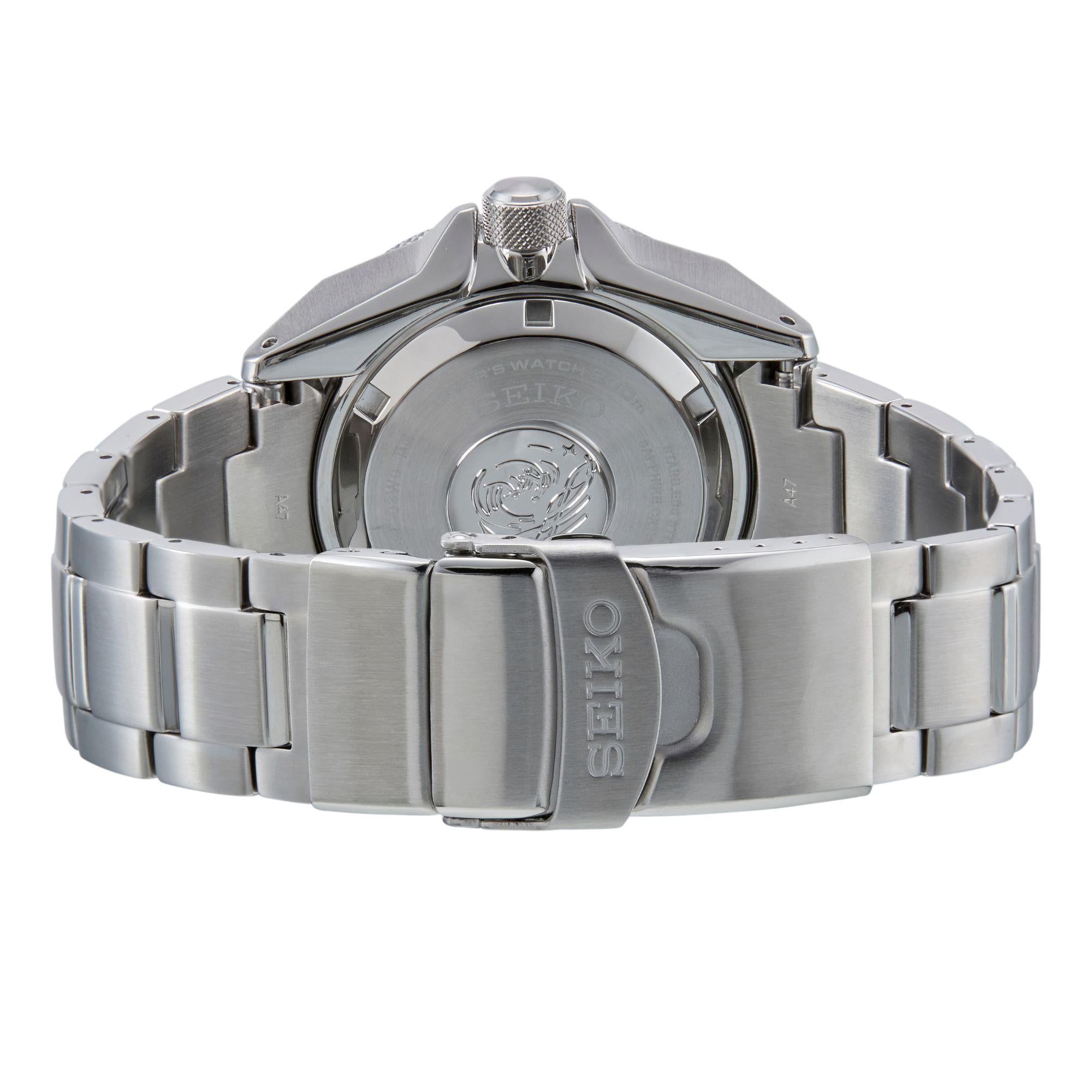 Seiko Prospex Save The Ocean 'Manta' 'King Samurai' Automatic Blue Dial Stainless Steel Bracelet Men's Watch SRPE33K1