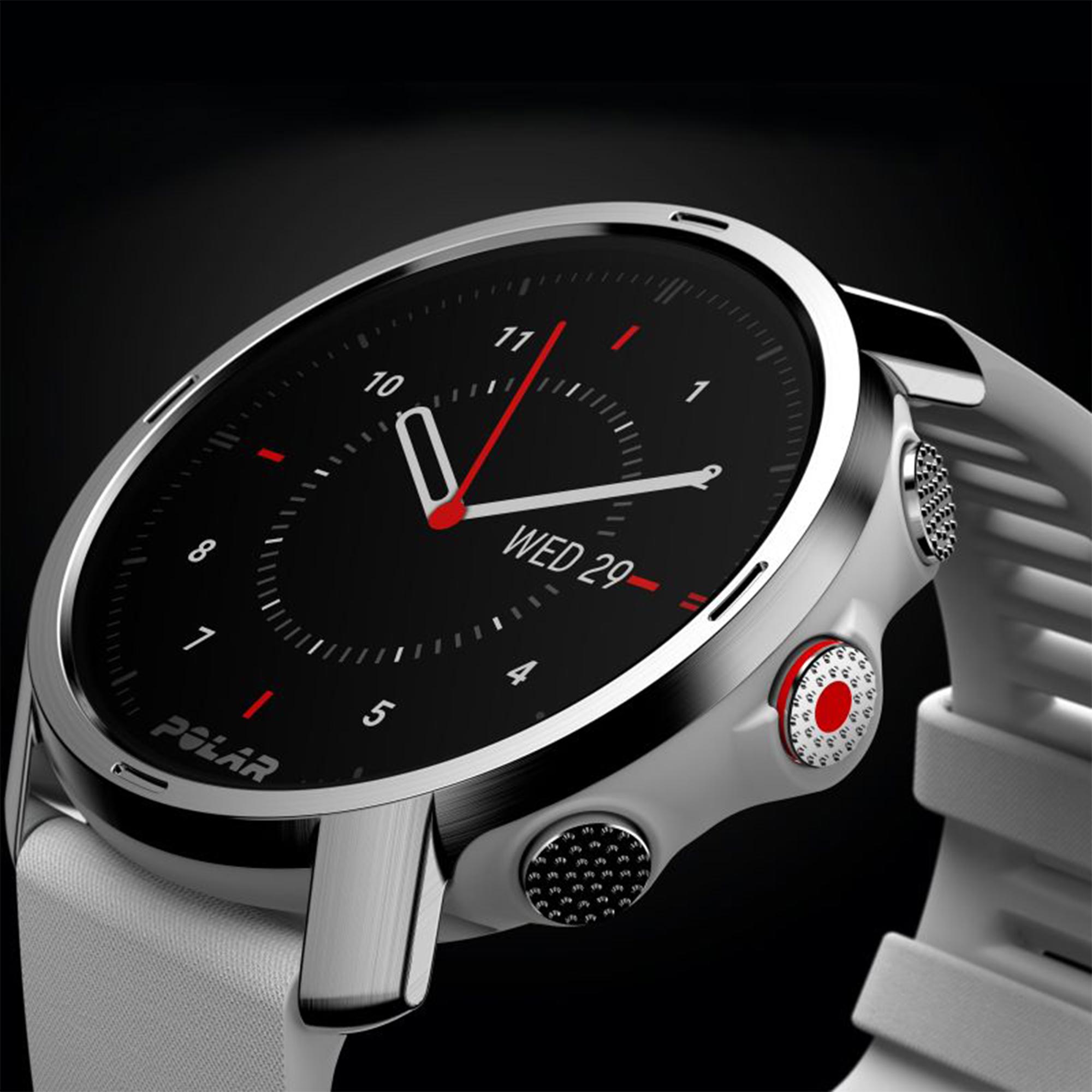 Polar Grit X Quartz Digital Dial White Rubber Strap Smartwatch 90081735