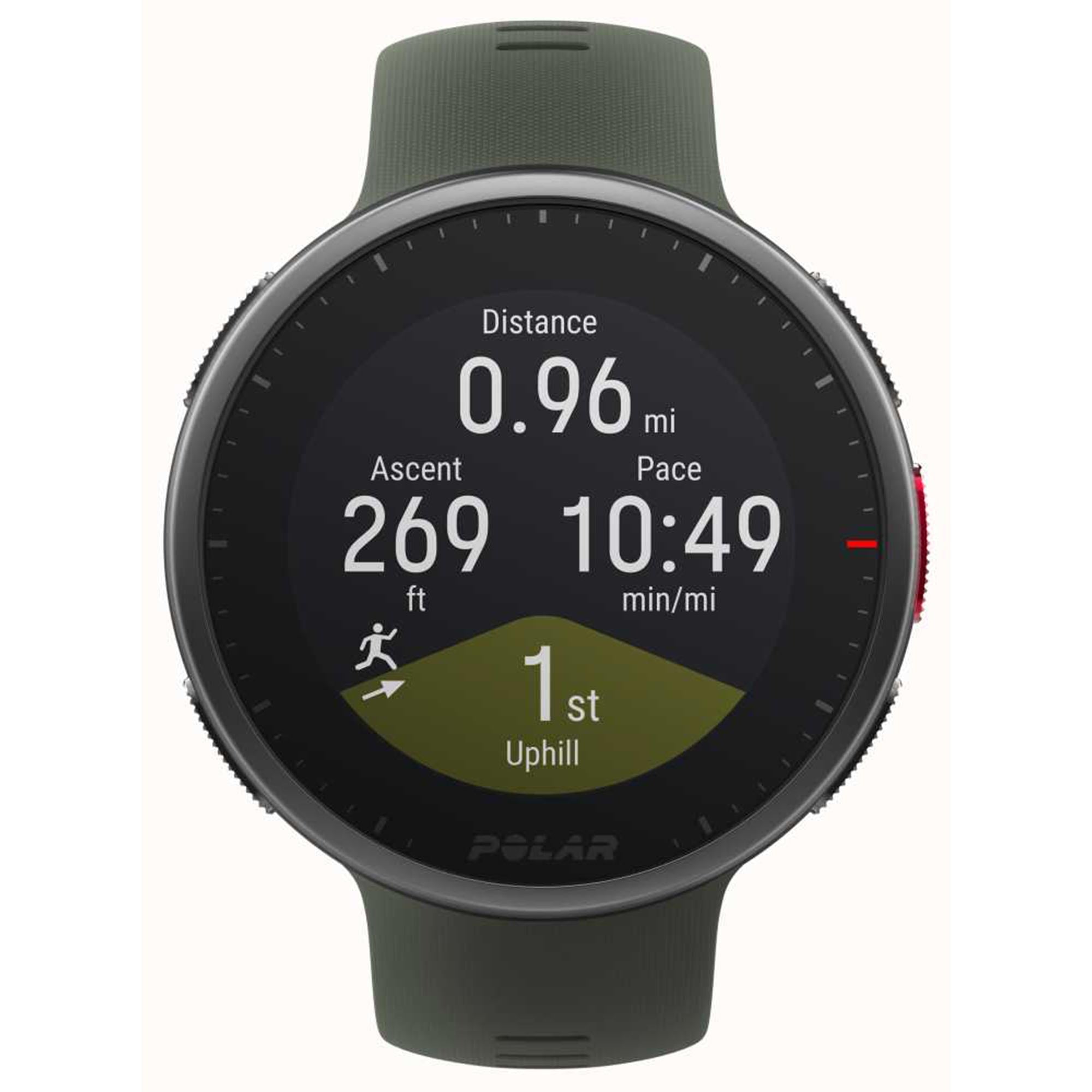 Polar Vantage V2 H10 HR Sensor Quartz Digital Dial Green Rubber Strap Smartwatch 90083652