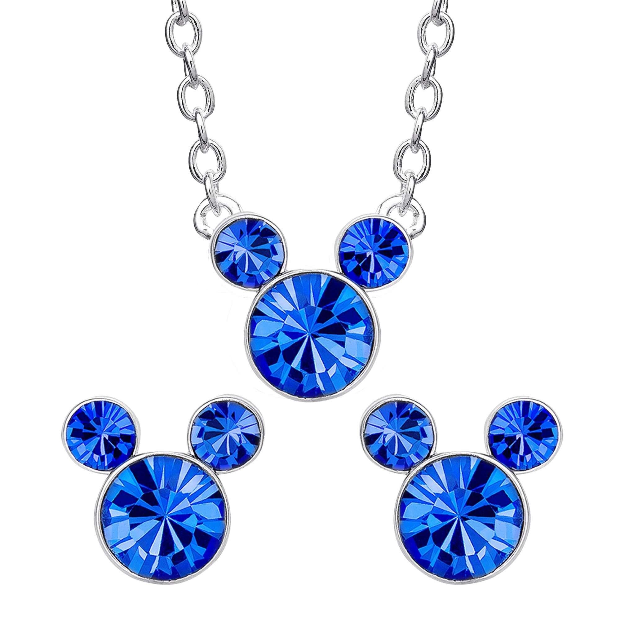 Disney Mickey Mouse Birthstone Necklace and Earring Set SH00519RSEPL