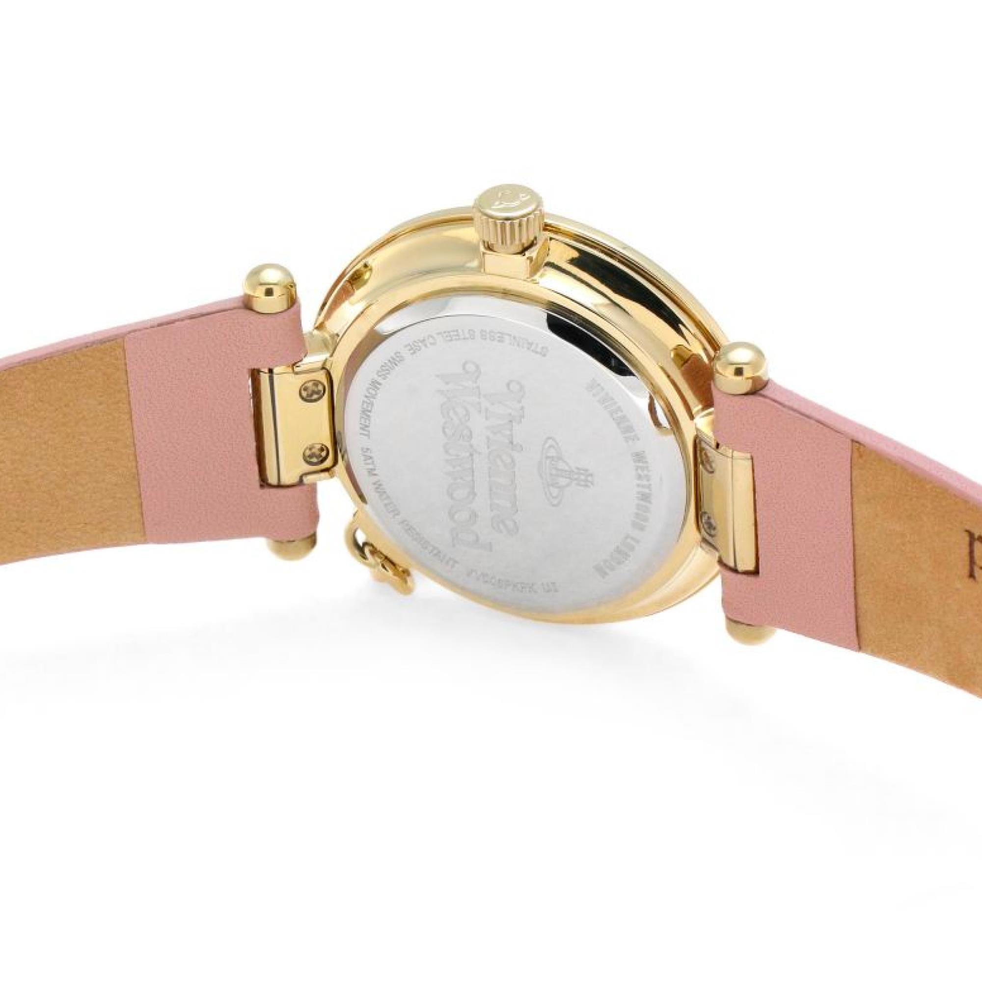 Vivienne Westwood Orb II Pink Dial Leather Strap Women's Watch VV006PKPK