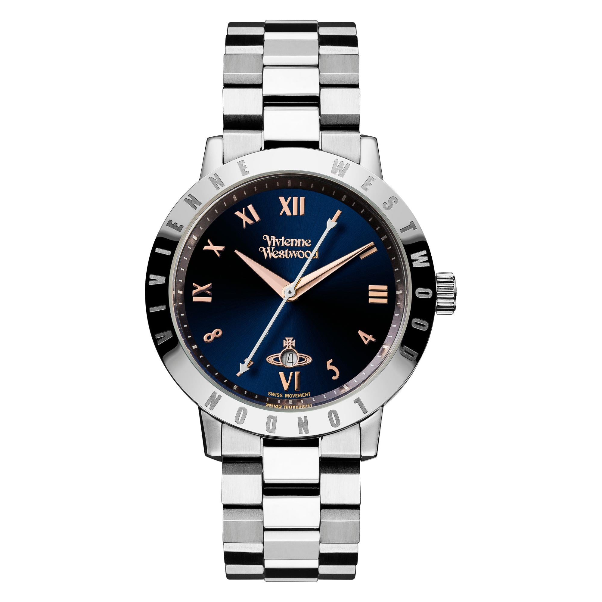 Vivienne Westwood Bloomsbury Blue Dial Steel Strap Women's Watch VV152NVSL