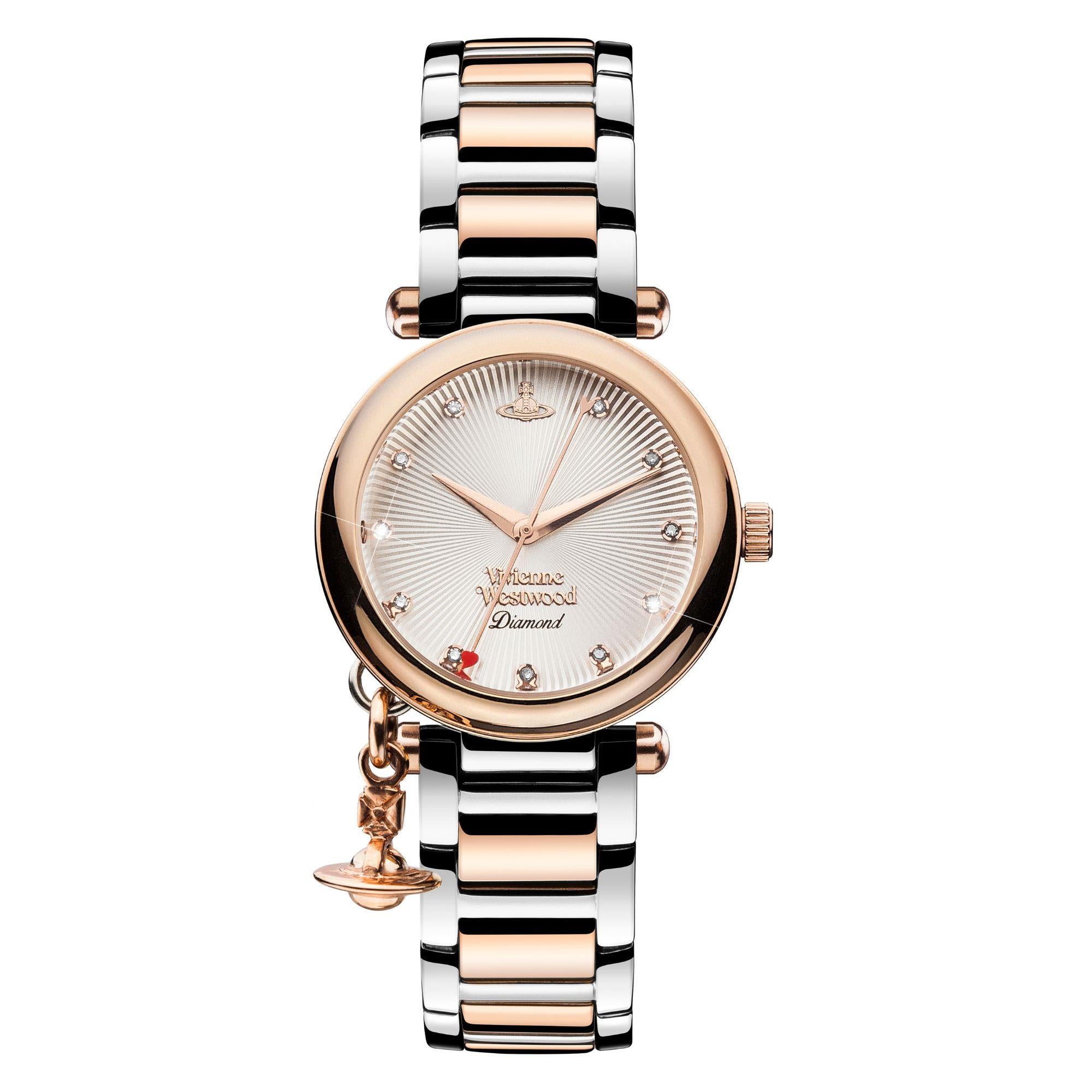 Vivienne Westwood Orb Quartz Silver Dial Two Tone Steel Bracelet Ladies Watch VV006SLRS