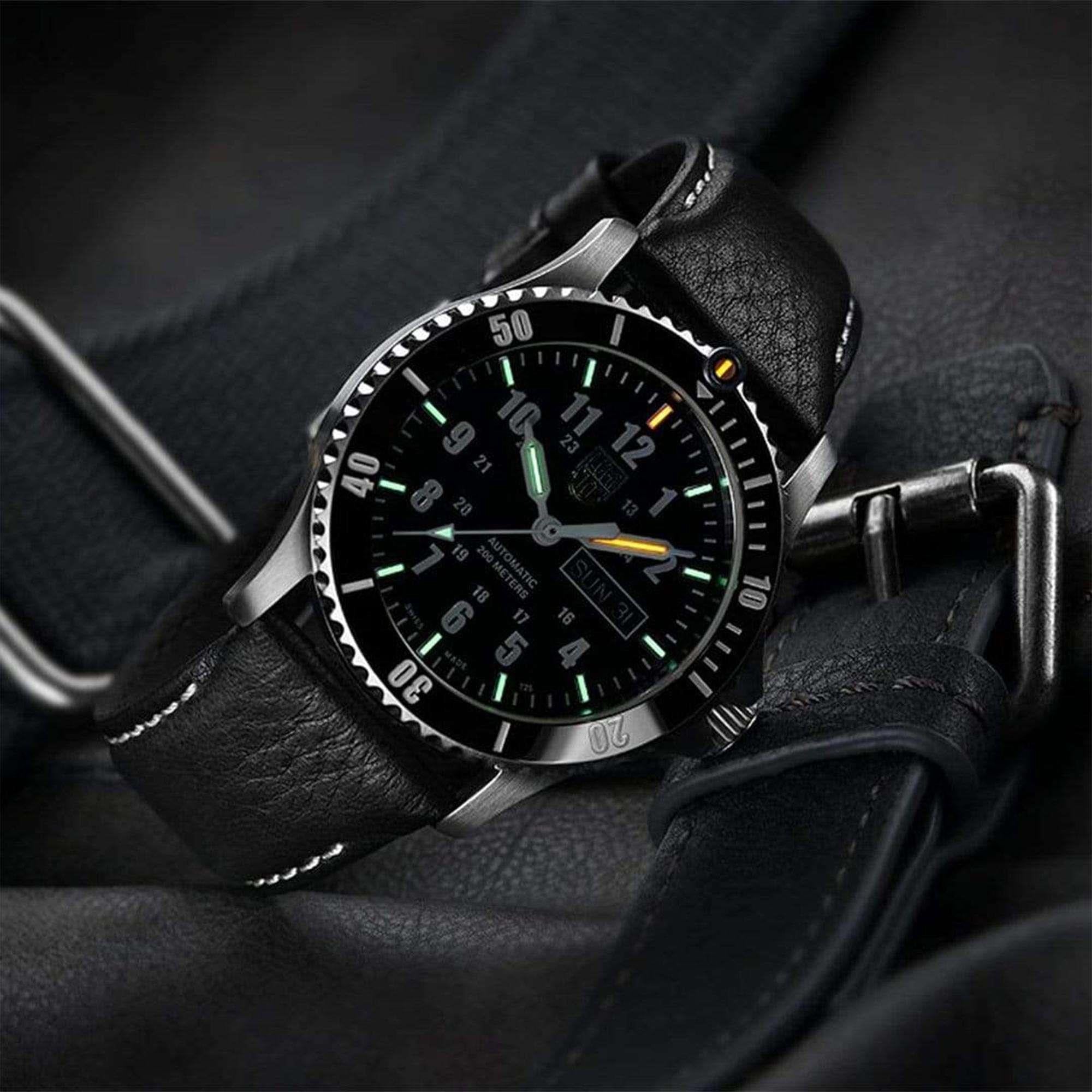 Luminox Sport Timer 0920 Series Automatic Black Dial Leather Strap Men's Watch XS.0921