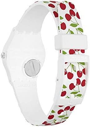 Swatch Cerise Moi Quartz Movement Red Dial Rubber Bracelet Women's Watch LW167