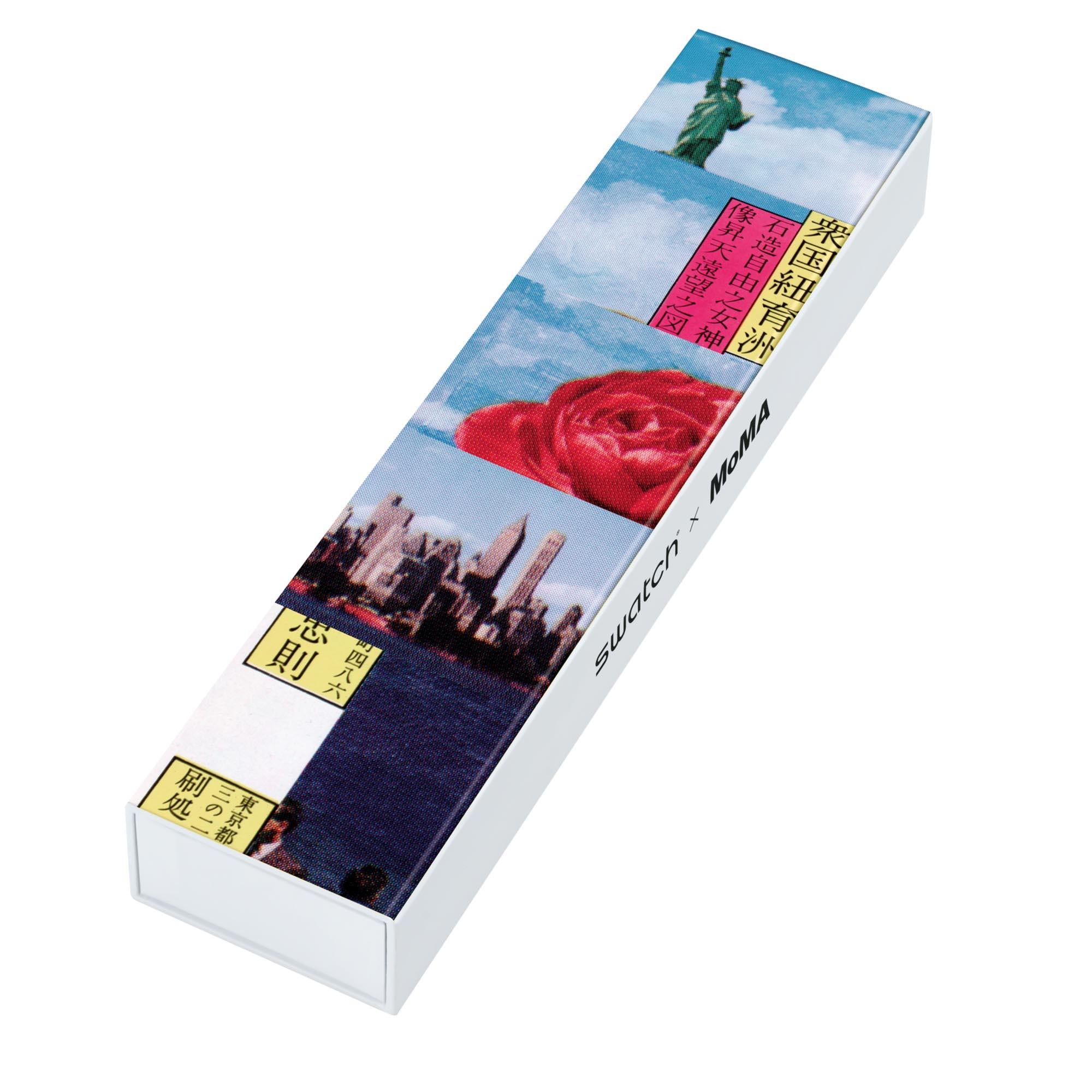 Swatch MoMA New York By Tadanori Yokoo Statue of Liberty Blue Dial