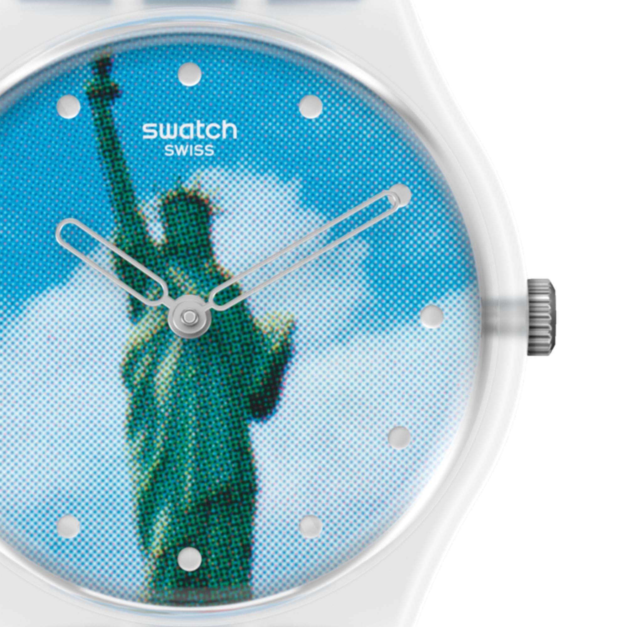 Swatch MoMA New York By Tadanori Yokoo Statue of Liberty Blue Dial