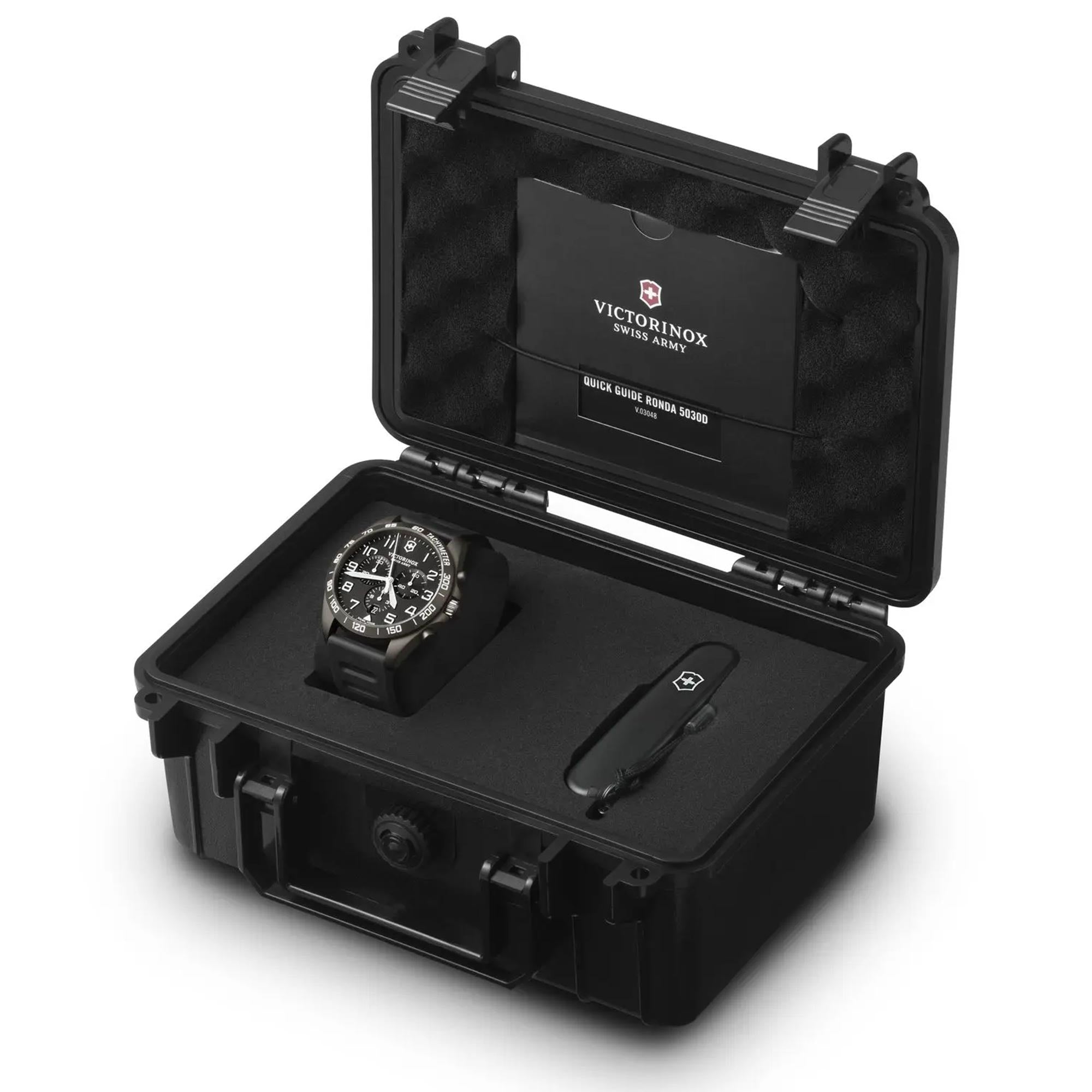 Victorinox Fieldforce 42mm Chronograph Black Dial Rubber Mens Quartz Watch 241926.1