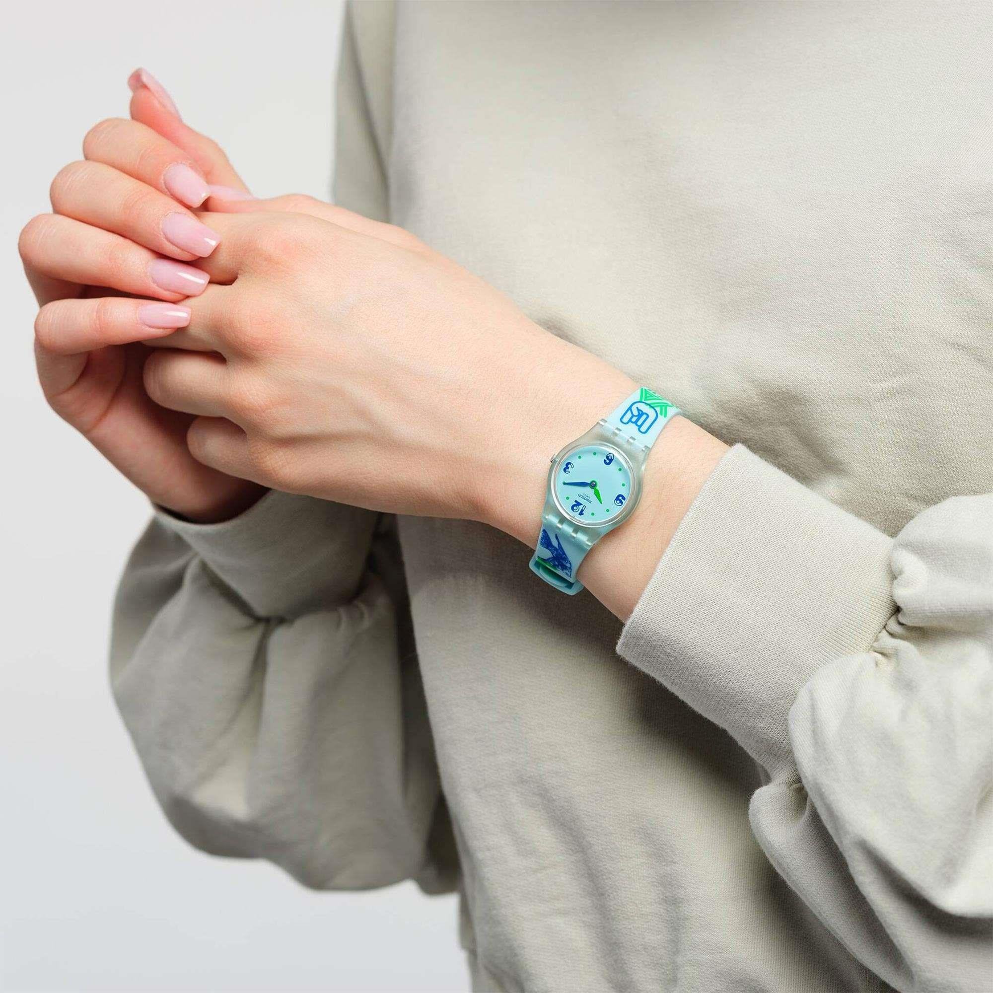 Swatch Original Gent Quartz Blue Dial Blue Silicone Strap LN157