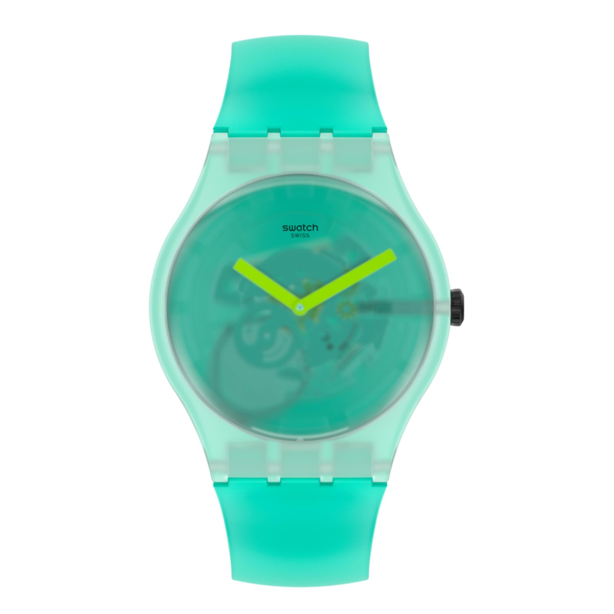 Swatch Nature Blur Quartz Movement Green Dial Plastic Strap Watch SUOG119