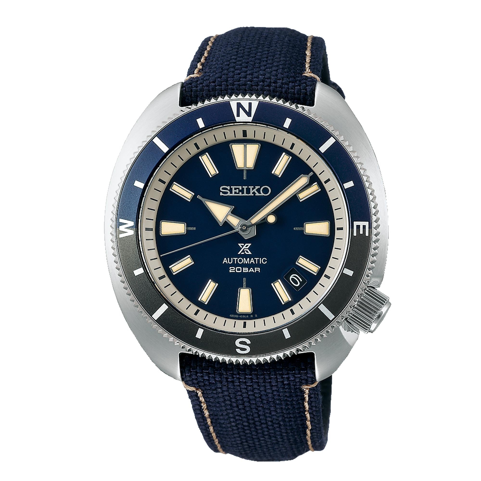 Seiko Prospex Tortoise Automatic Movement Blue Dial Polyester Bracelet Men's Watch SRPG15K1
