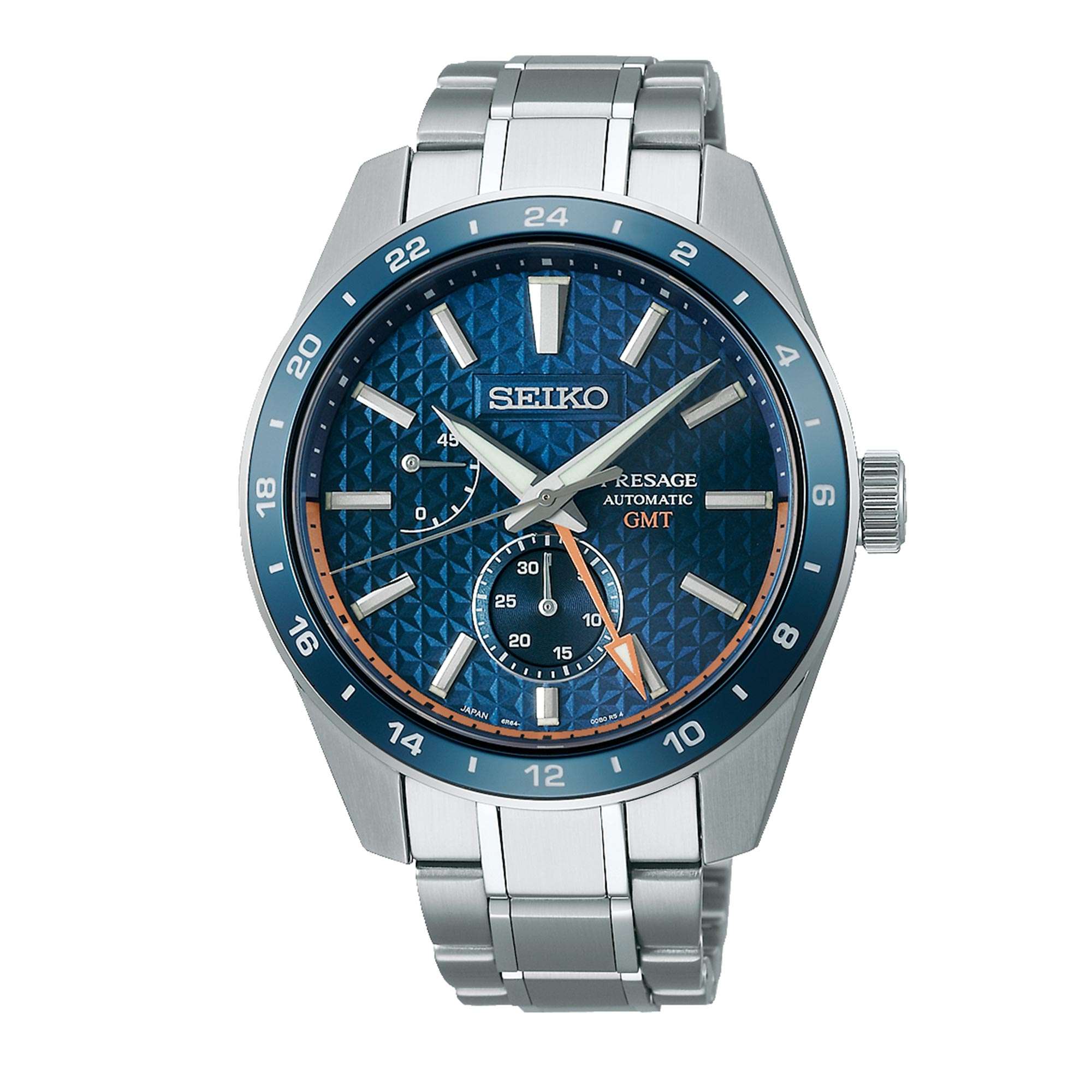 Seiko Presage Sharp Edged GMT Automatic Movement Blue Dial Stainless Steel Bracelet SPB217J1