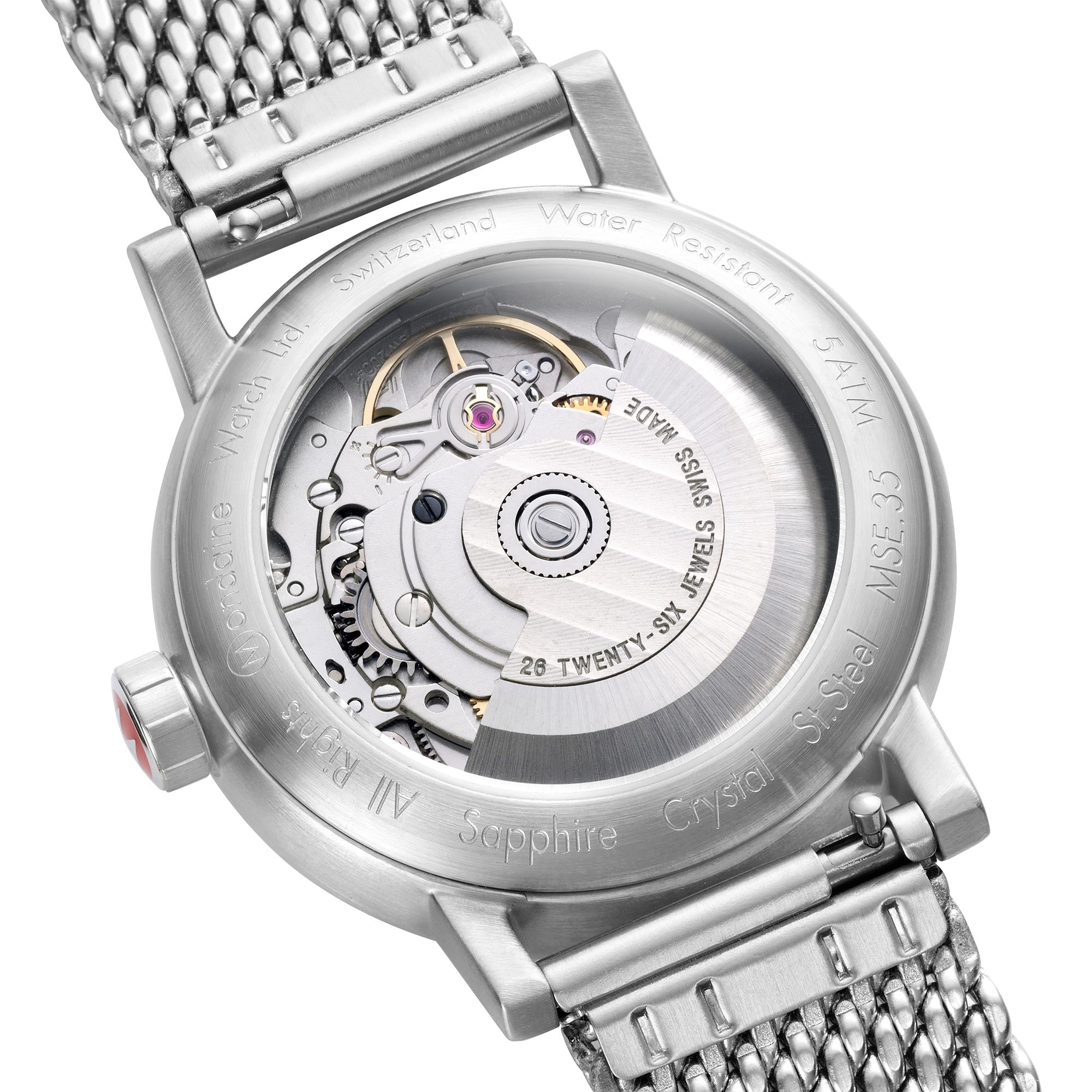 Mondaine Evo2 Automatic White Dial Stainless Steel Bracelet Ladies Watch MSE.35610.SM